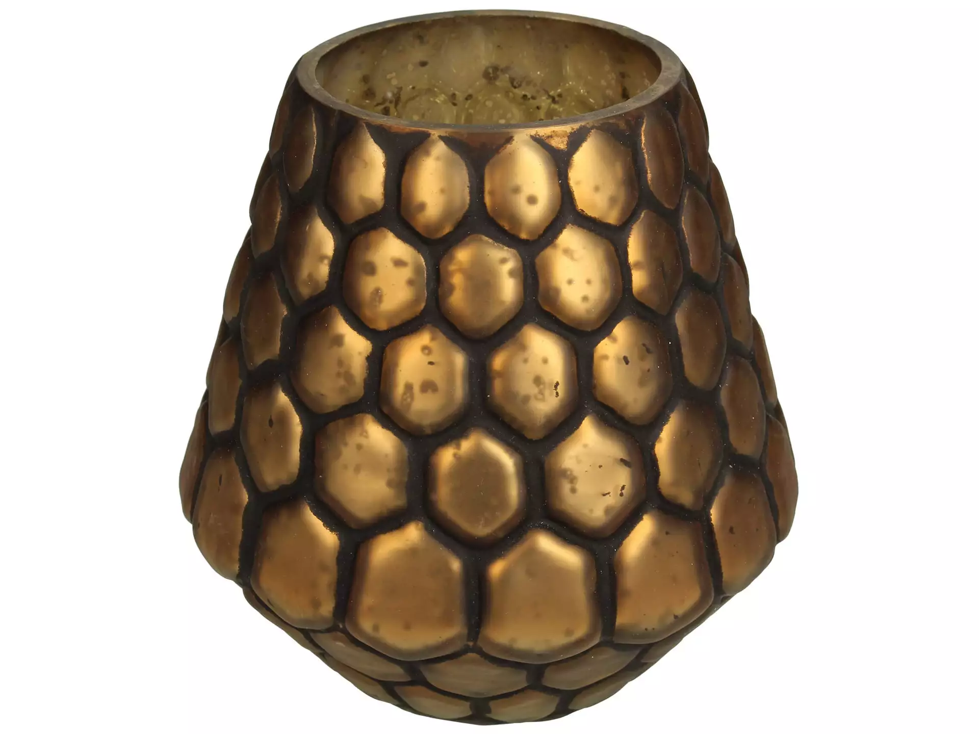 Windlicht Glas Gold-Braun H: 15 cm Kersten