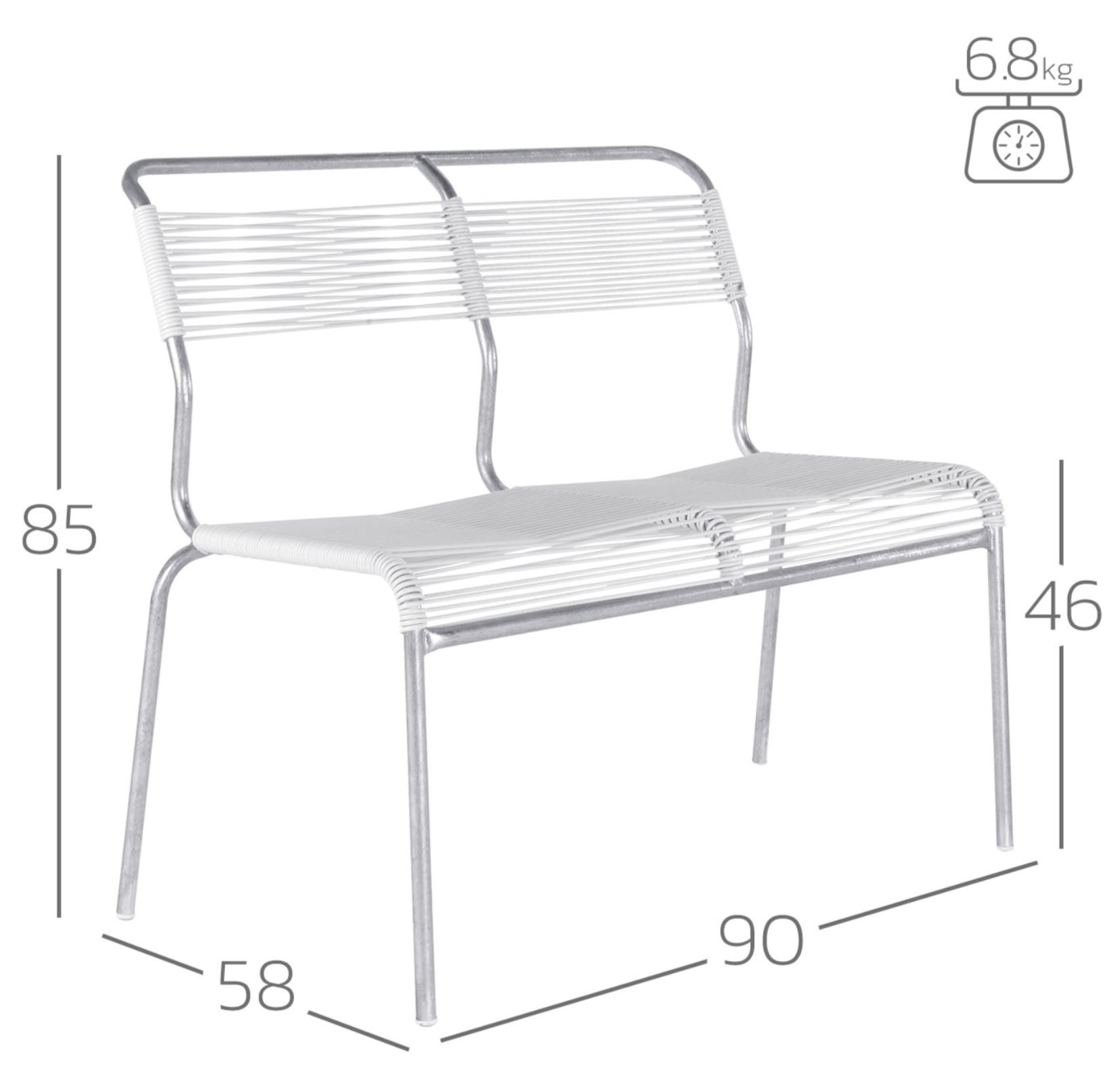 Spaghetti bench Säntis Schaffner / Colour: pastel brown