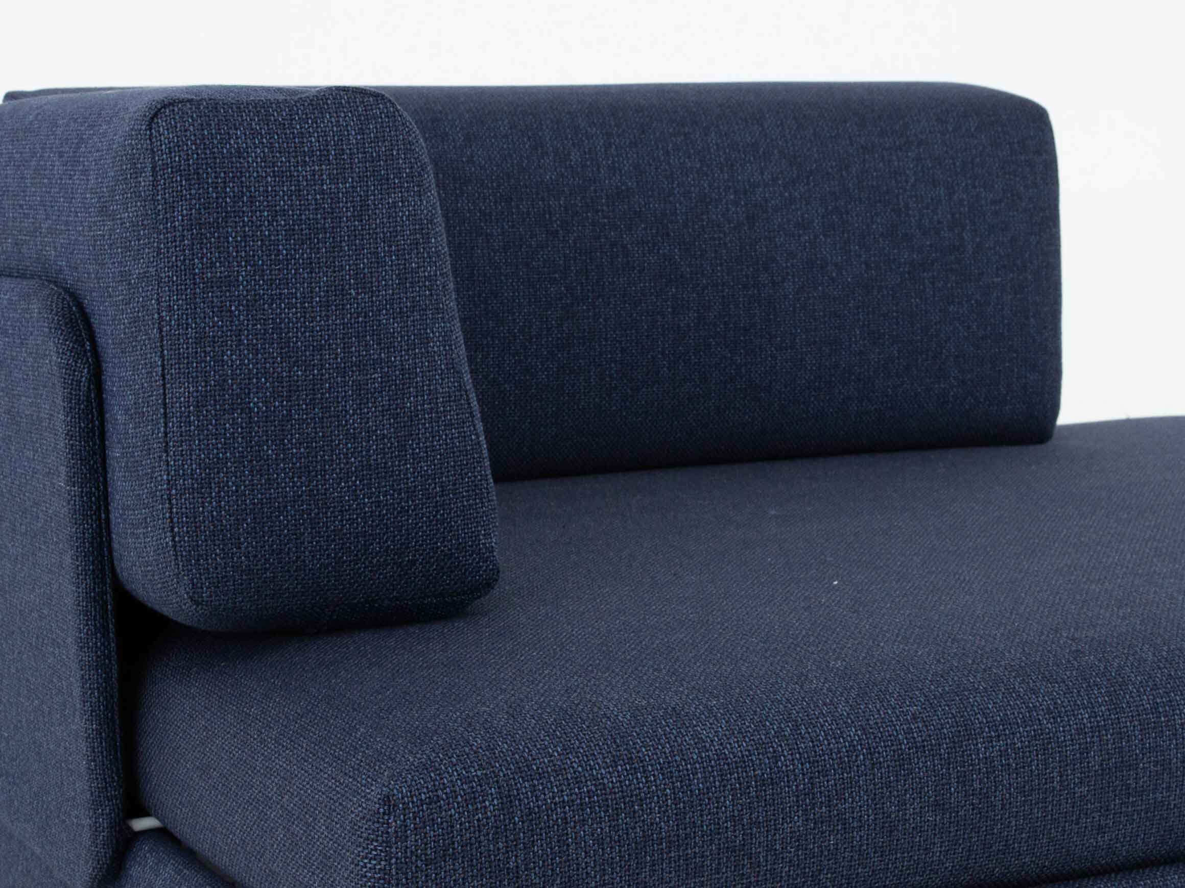 Bettsofa Bed For Living, Stoff Navy, Füsse Aluminium