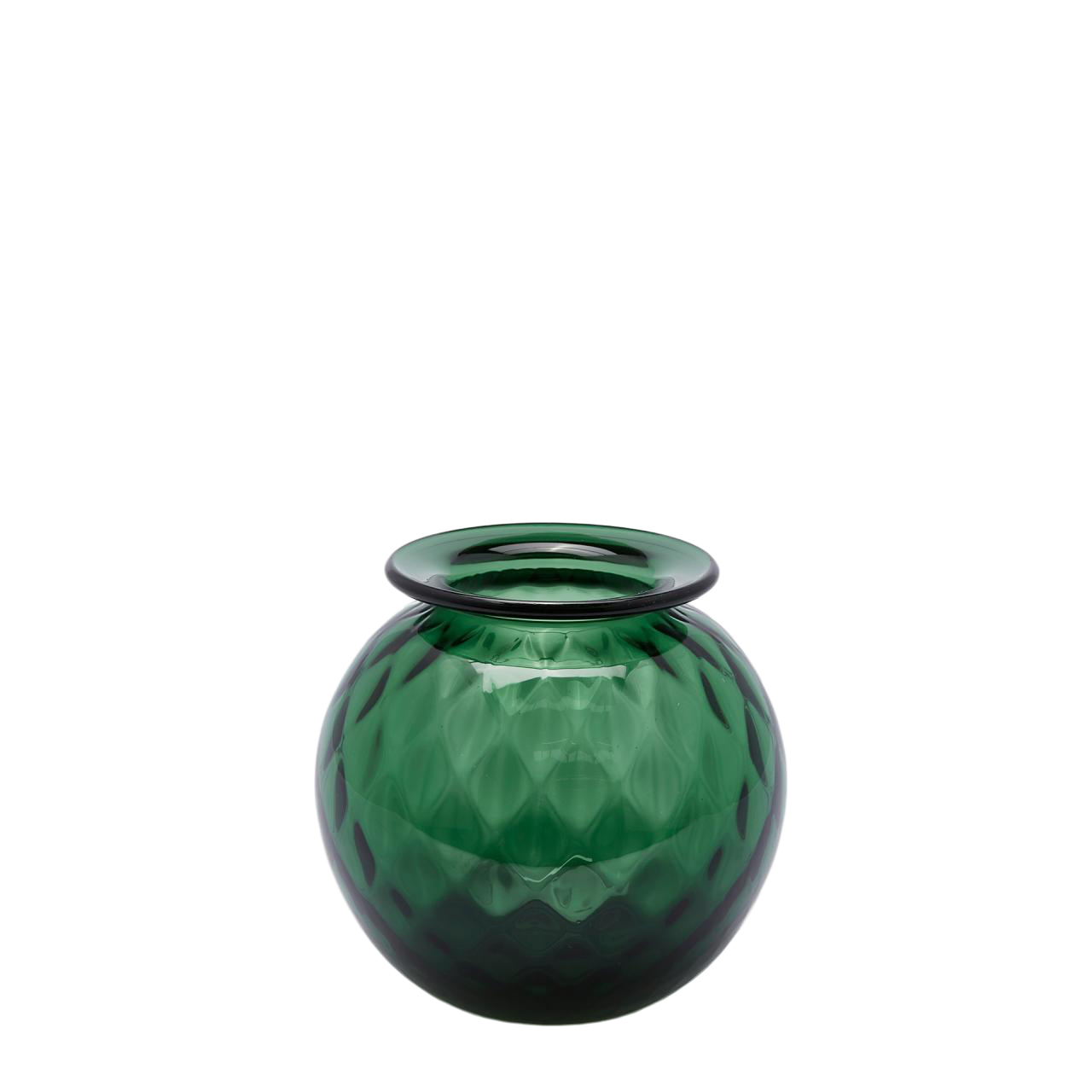 Edg Vase Optisches Glas Flaschengrün H: 14 cm  | Schubiger Möbel