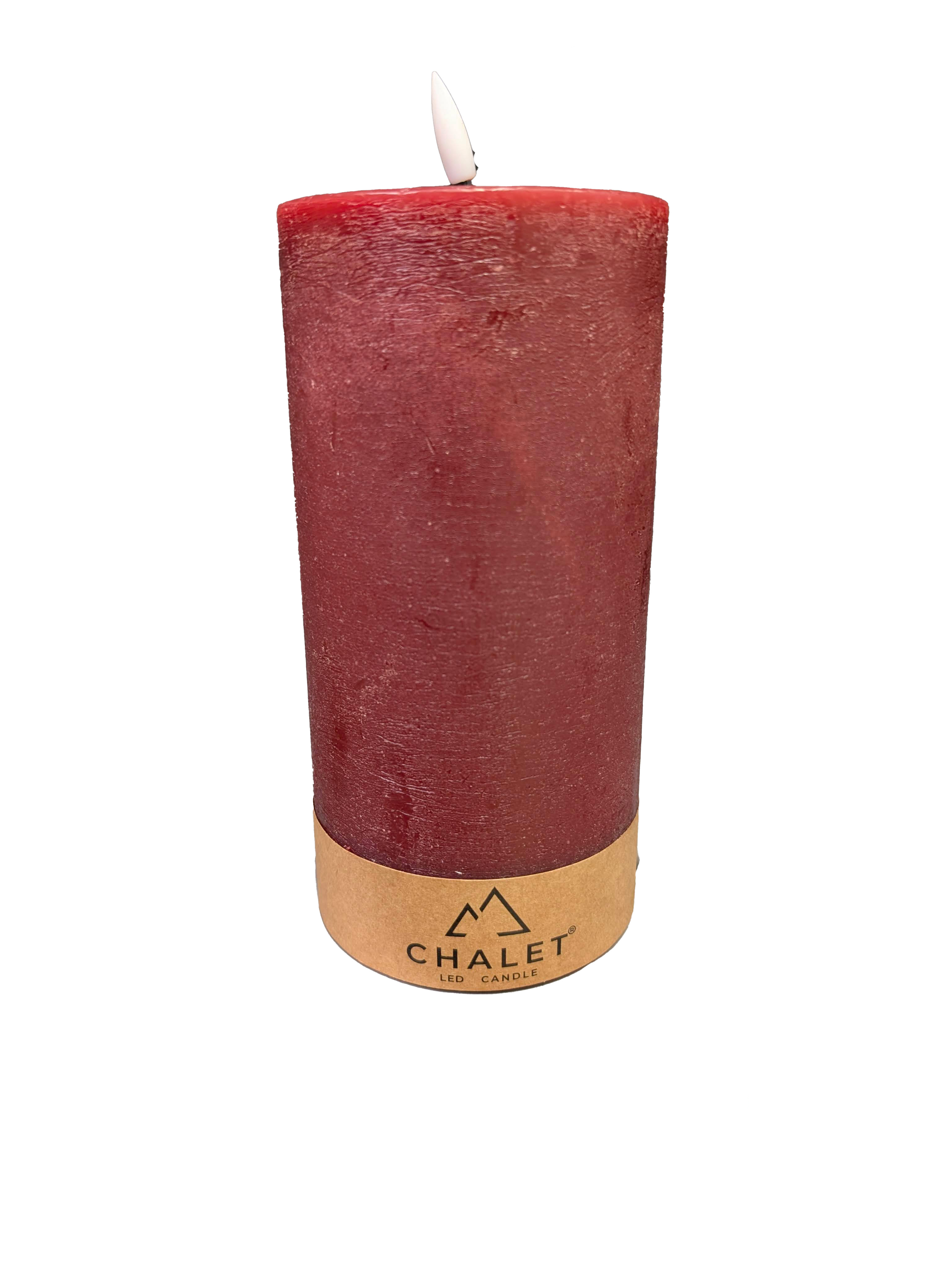 LED-Kerze Chalet H: 20 cm Decofinder / Farbe: Weinrot