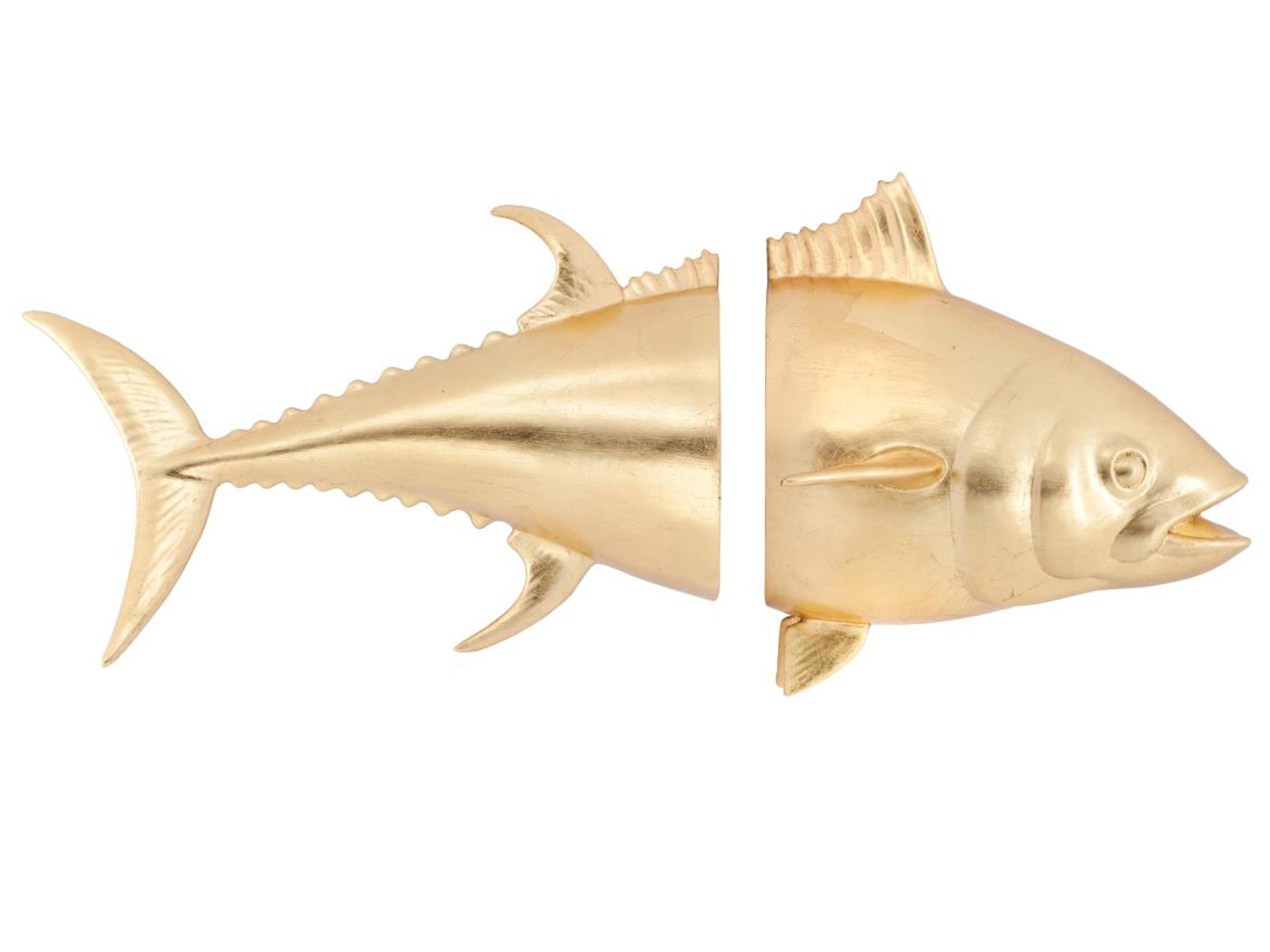 Figur Thunfisch 2teilig Für Die Wand Gold H: 40 cm Abhika