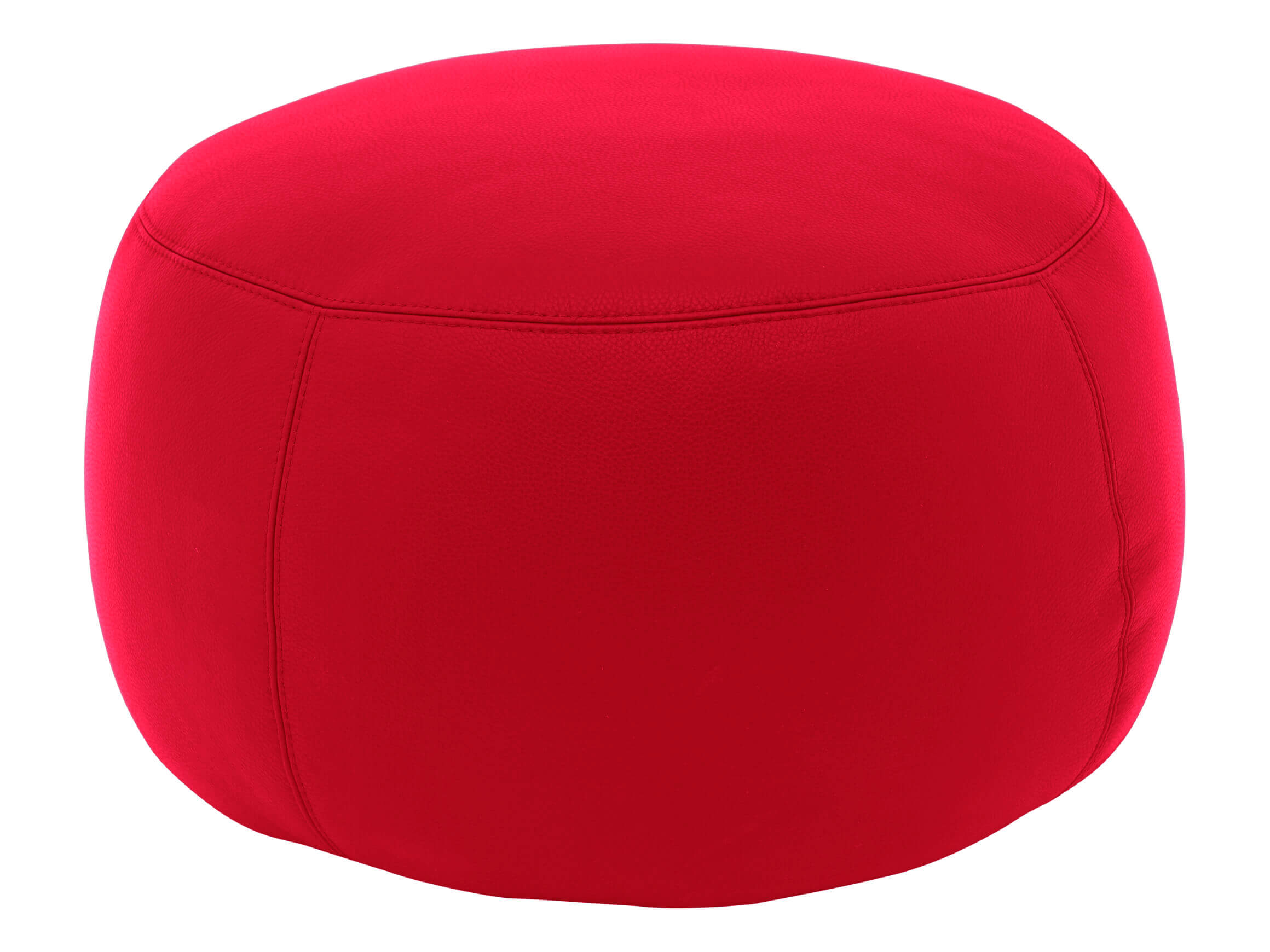 Hocker Annabelle Leder D: 60 cm Candy / Farbe: Karminrot / Material: Leder