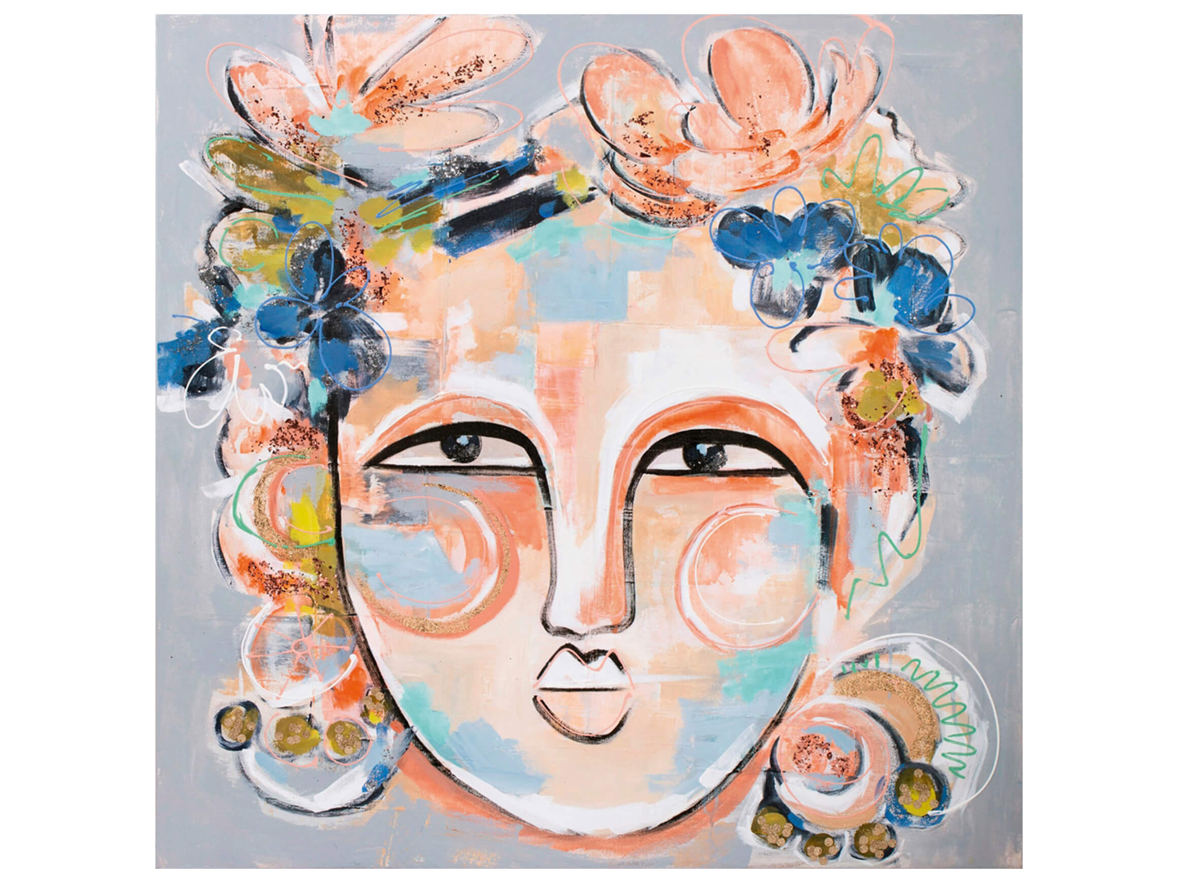 Bild Blumenmädchen mit Skeptischen Blick image LAND