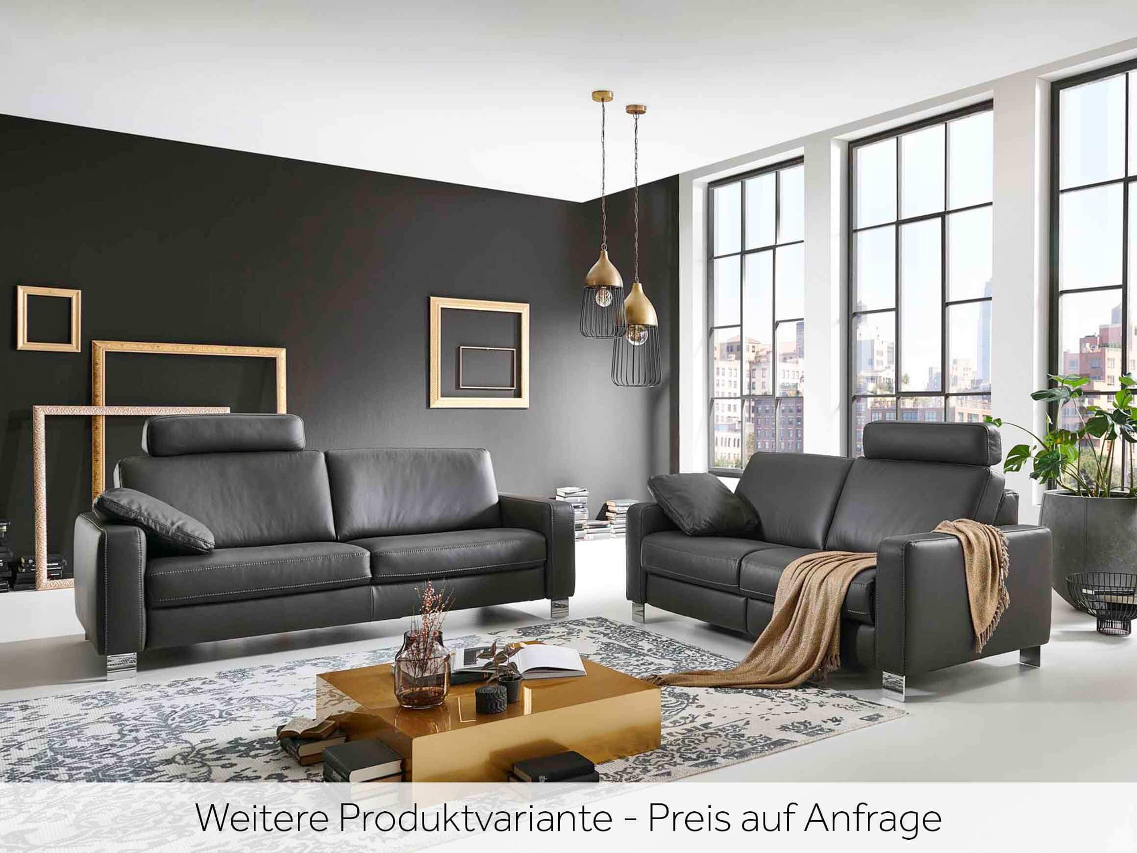 Sofa Shetland B: 188 cm Polipol / Farbe: Anthrazit / Bezugsmaterial: Leder