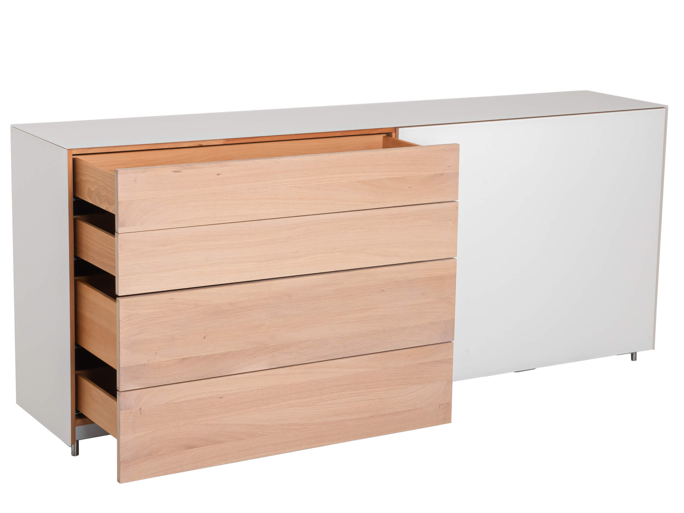 Anrichte Cubus Pure Team 7 / Farbe: Holzfarbig Naturweiss