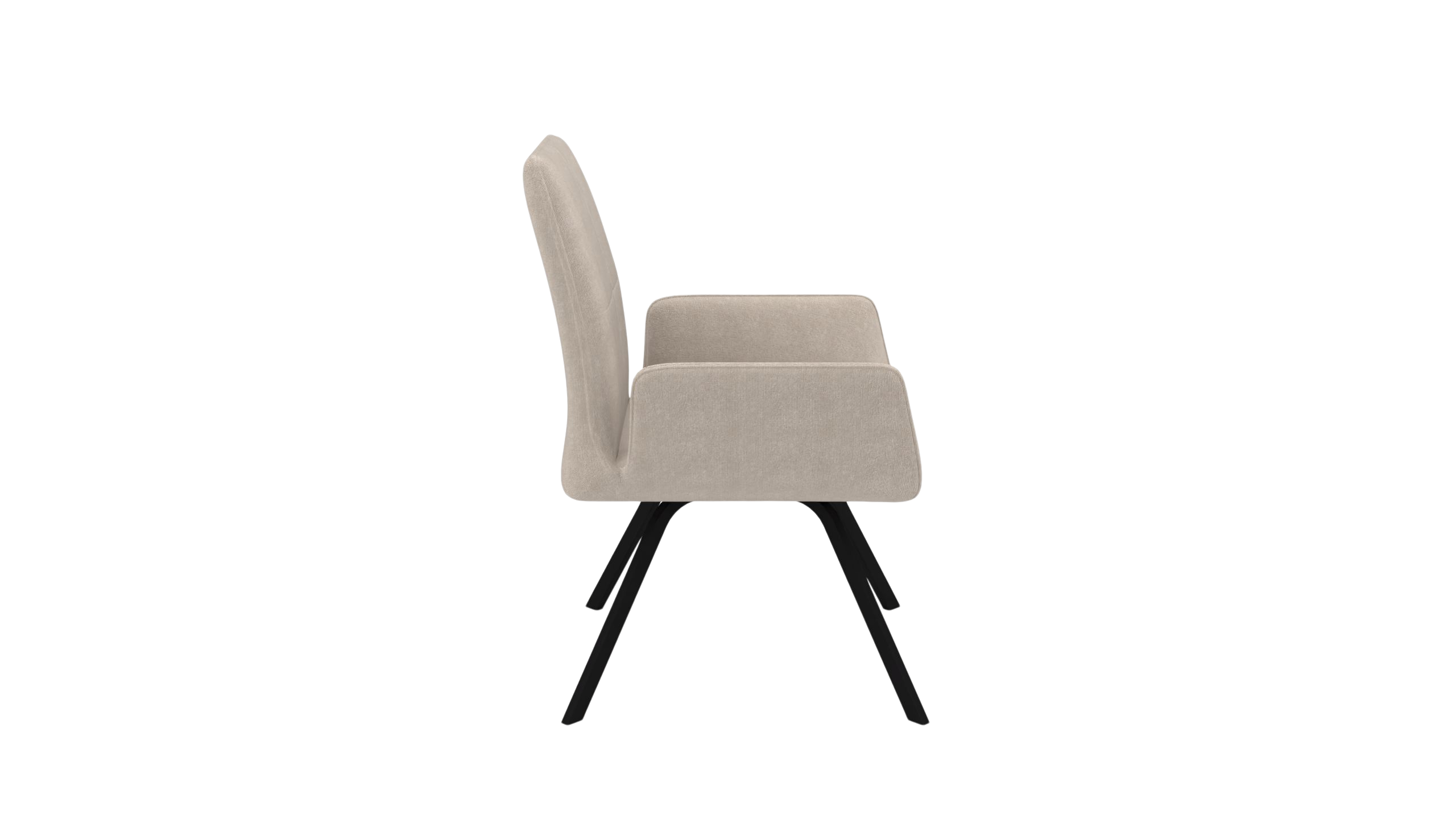 Stuhl Sirius - von UrbanDesign | Drehfunktion, Fuss schwarz, Stoff Desert