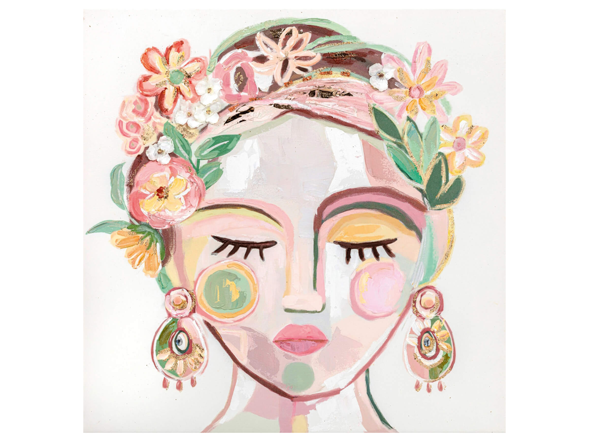 Bild Blumenmädchen mit Traurigen Augen image LAND