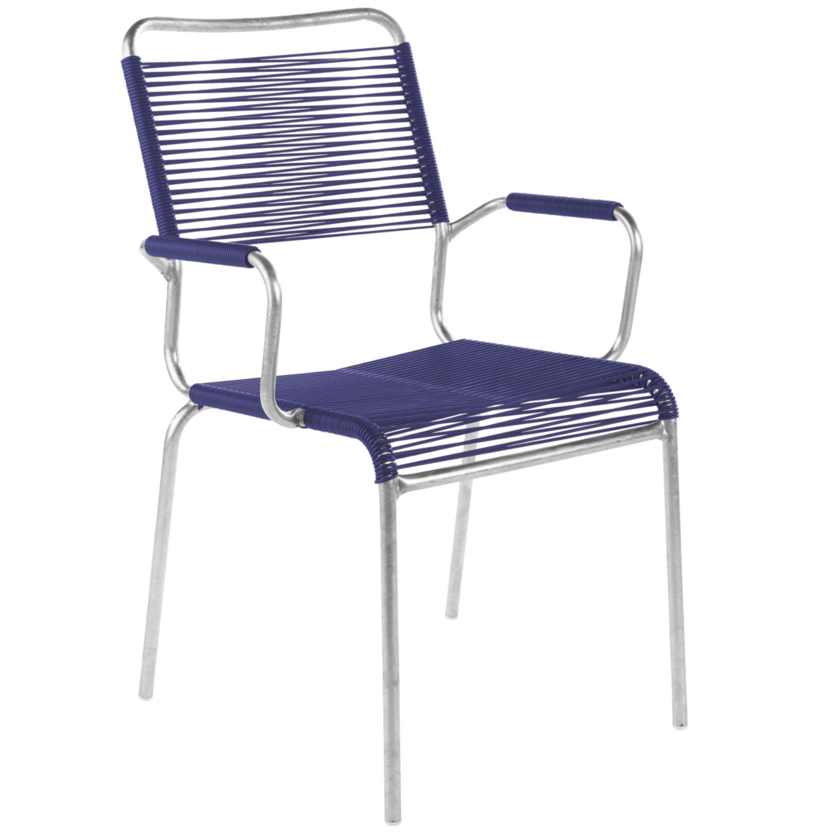 Spaghetti-Stuhl Rigi mit Armlehnen Schaffner / Farbe: Kobaltblau