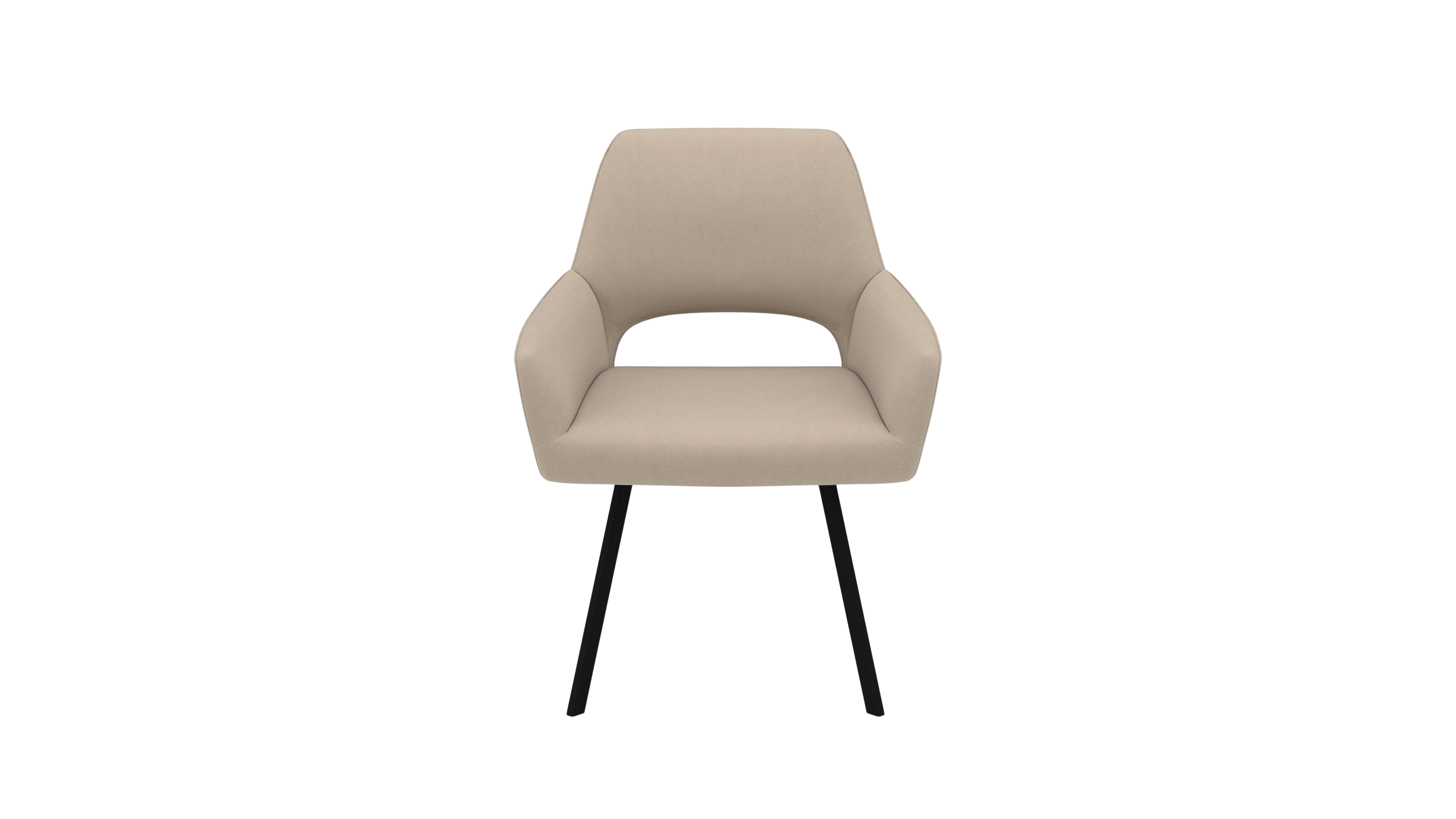 Chair Vega - by UrbanDesign | Swivel Function, Black Base, Cream Fabric