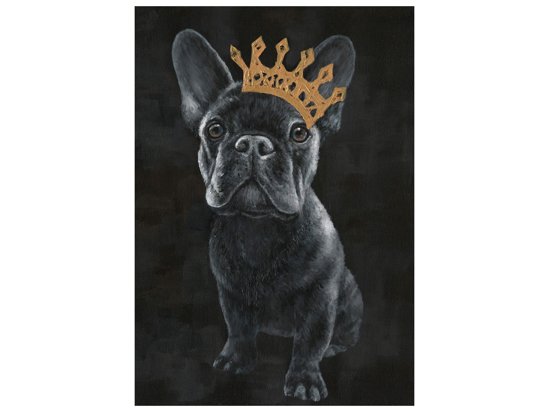 Bild Frenchie mit Krone image LAND / Grösse: 100 x 70 cm