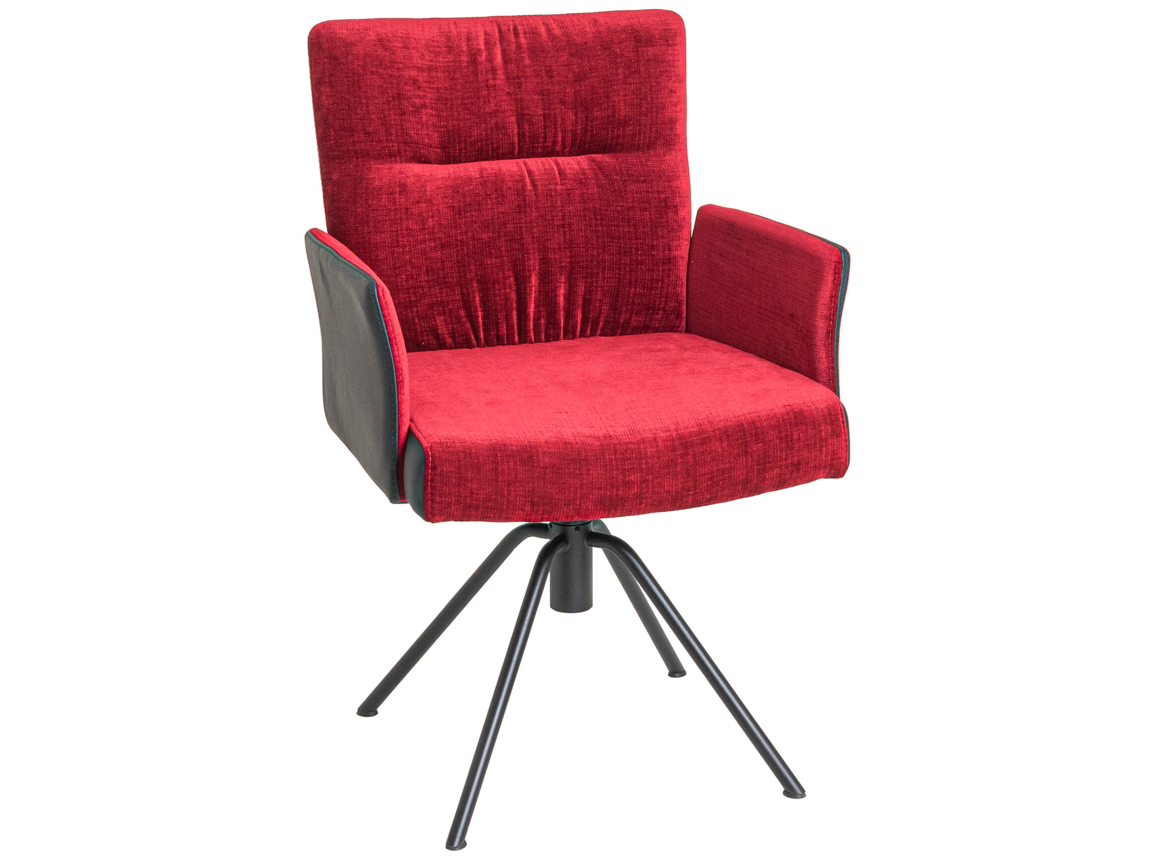 Armlehnstuhl Tally IL-Concept / Farbe: Nero / Bezugsmaterial: Leder Stoff