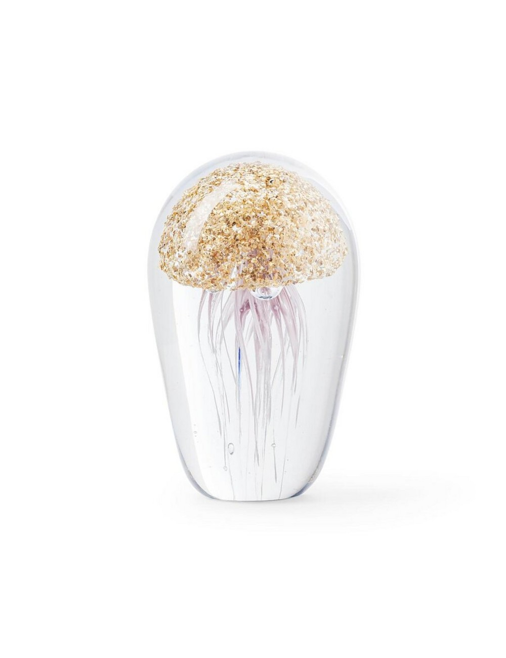 Briefbeschwerer Jellyfish in Glas Gold H: 12 cm Abhika