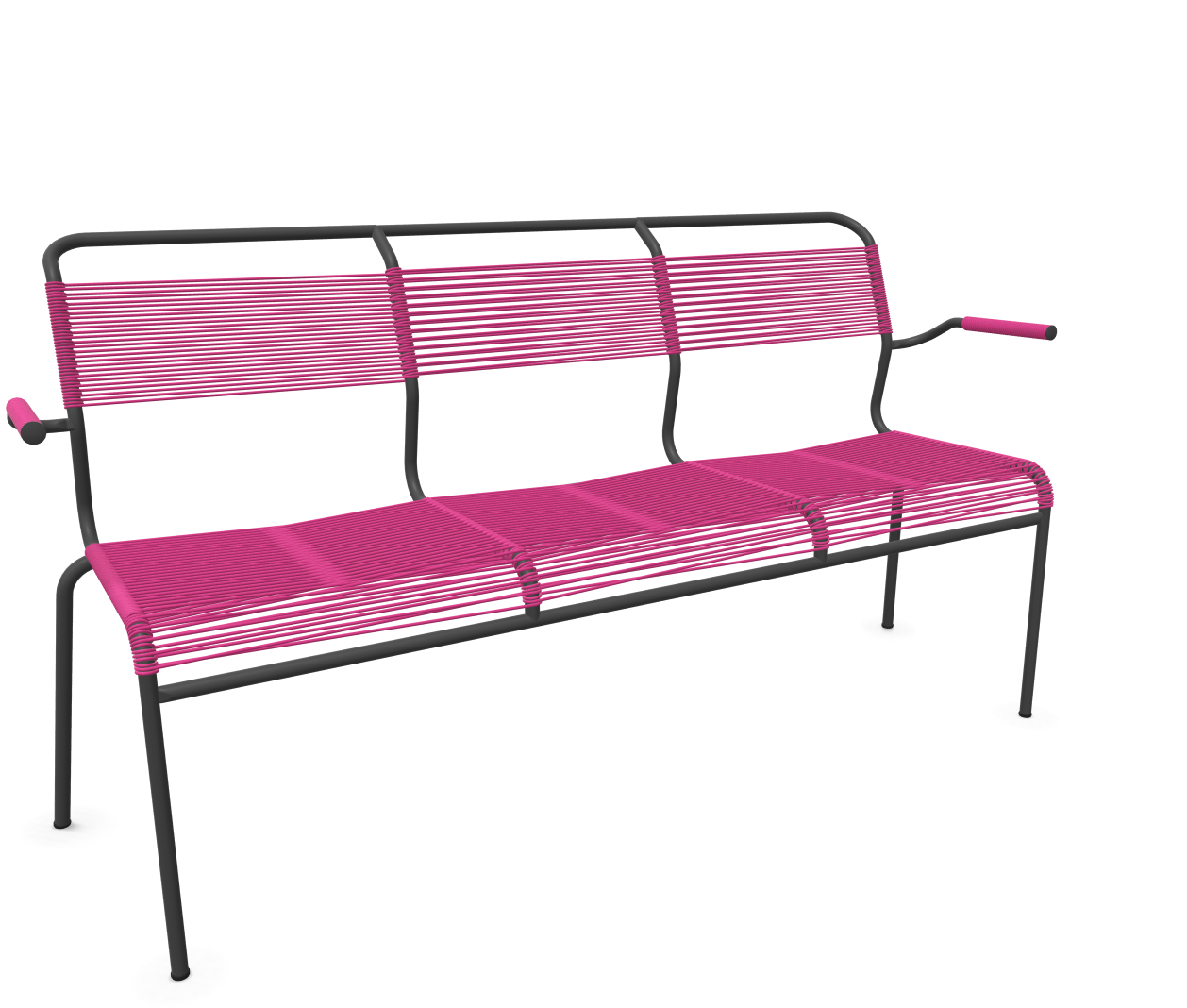 Schaffner Spaghetti-3er-Bank Säntis mit Lehne Rosa | Schubiger Möbel