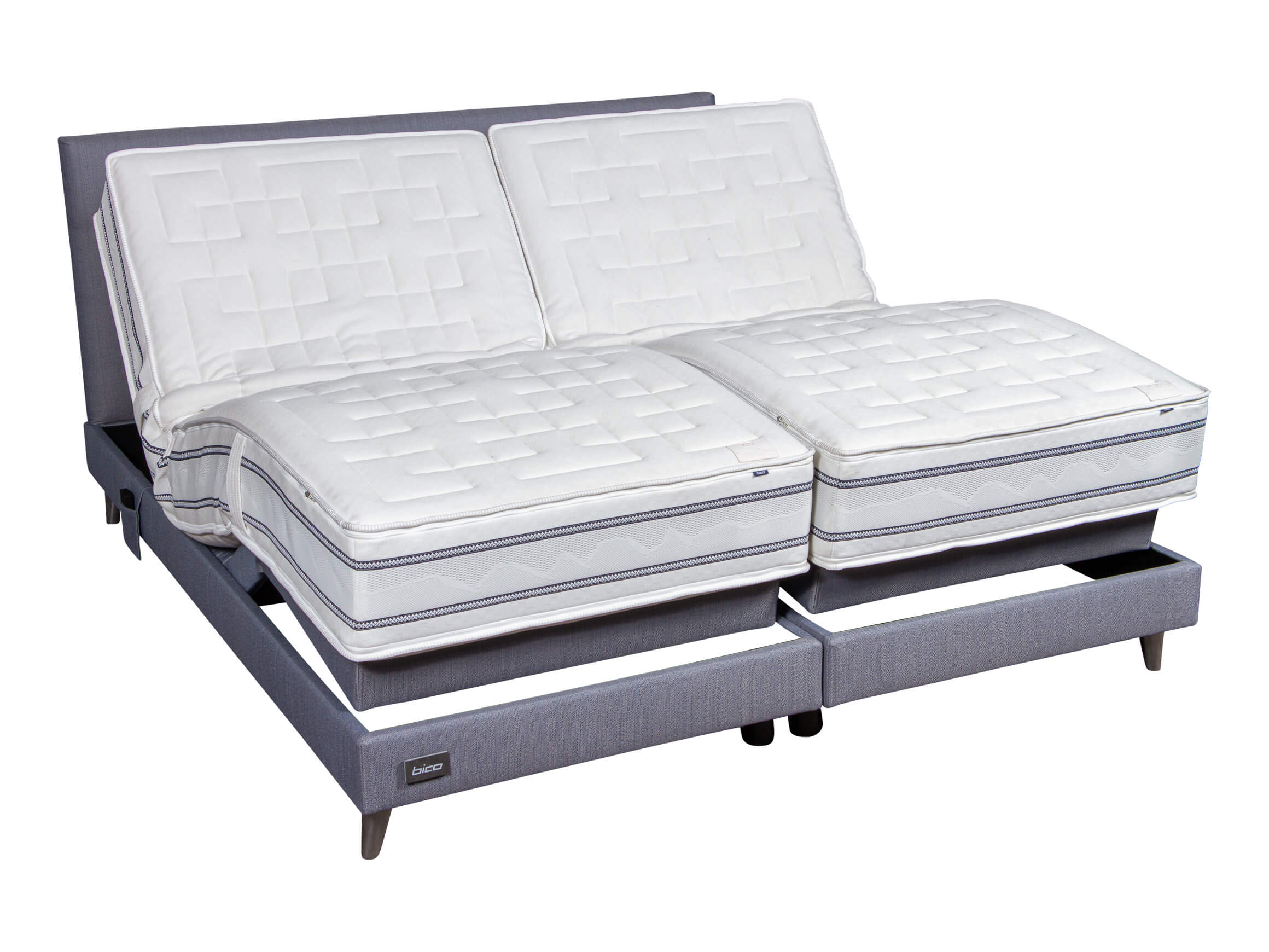 Boxspringbett Slim Bico / Alpach / Rauchblau