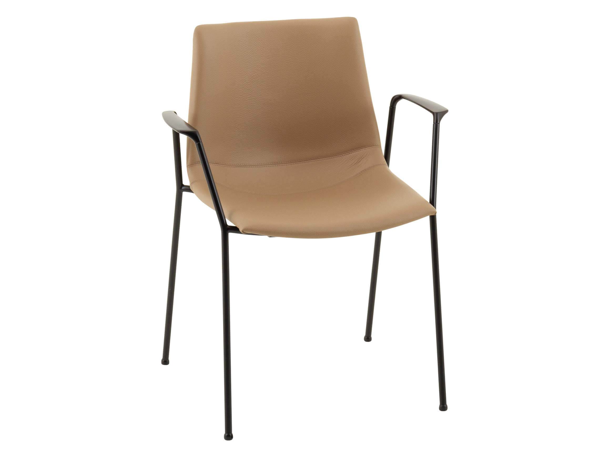 Stuhl Nava mit Armlehnen Girsberger / Farbe: Schlamm, Material: