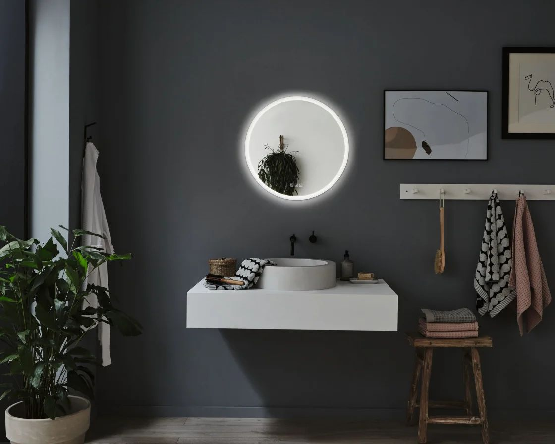 Miroir Mirra ø 60 cm, Led Alltron