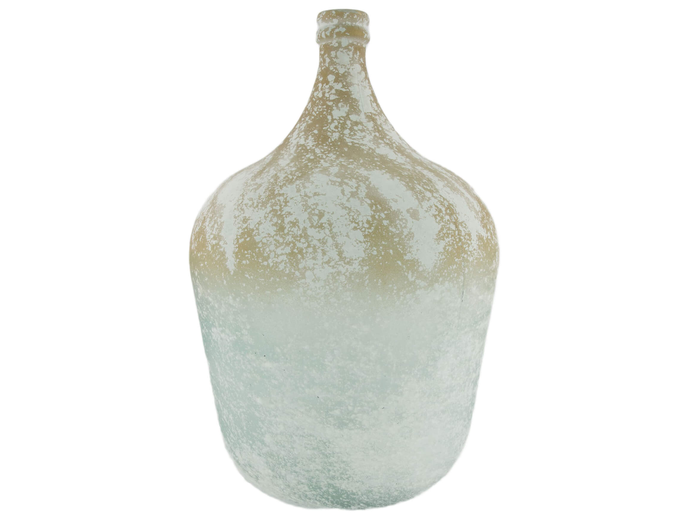 Decofinder Flasche Glas Weiss Gold H: 56 cm  | Schubiger Möbel