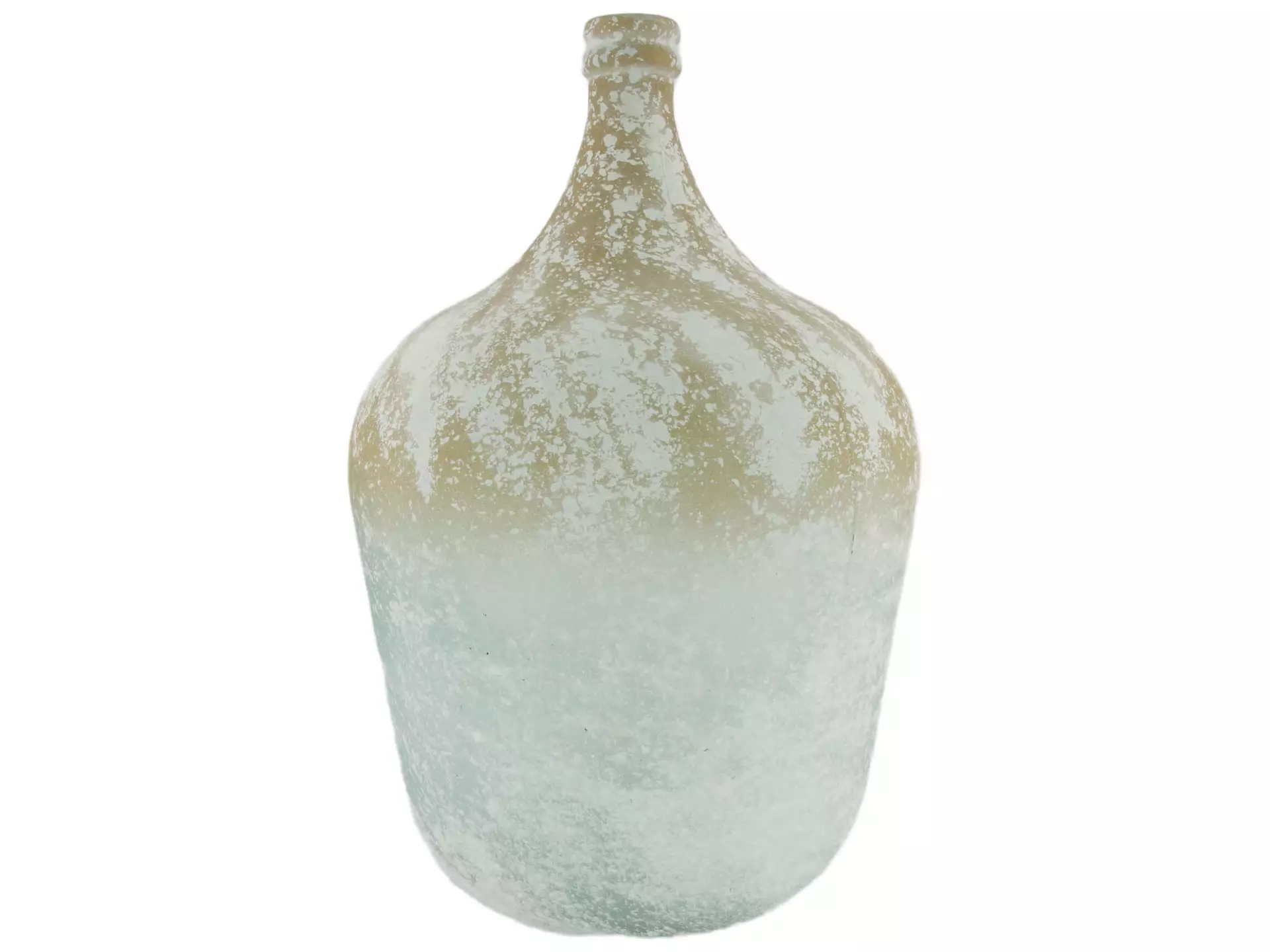 Flasche Glas Weiss Gold H: 50 cm Decofinder