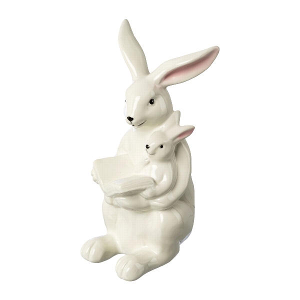 Figurine rabbit with child H: 23 cm Gasper