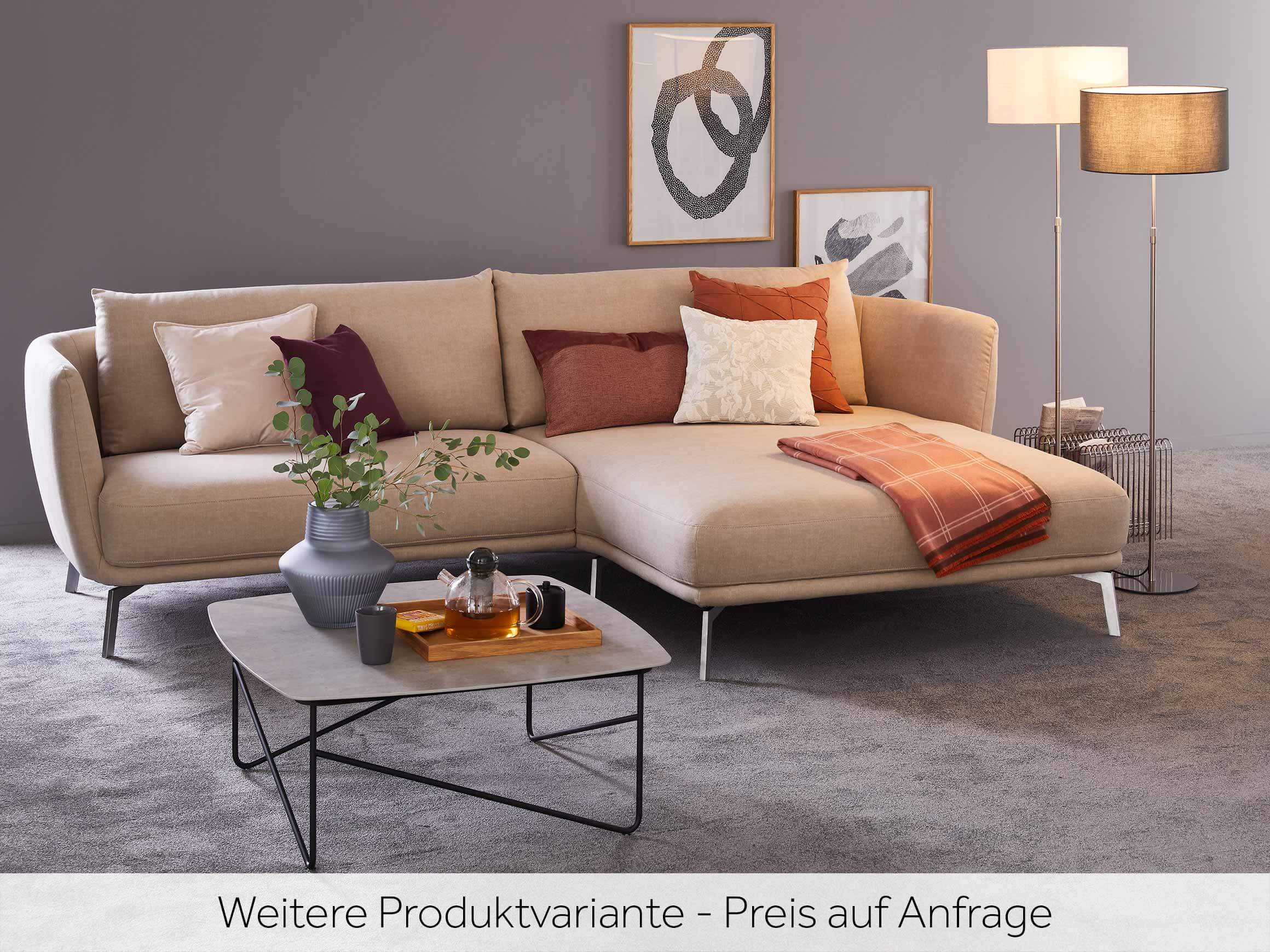 Sofa Pearl B: 190 cm Candy / Farbe: Grau / Bezugsmaterial: Stoff