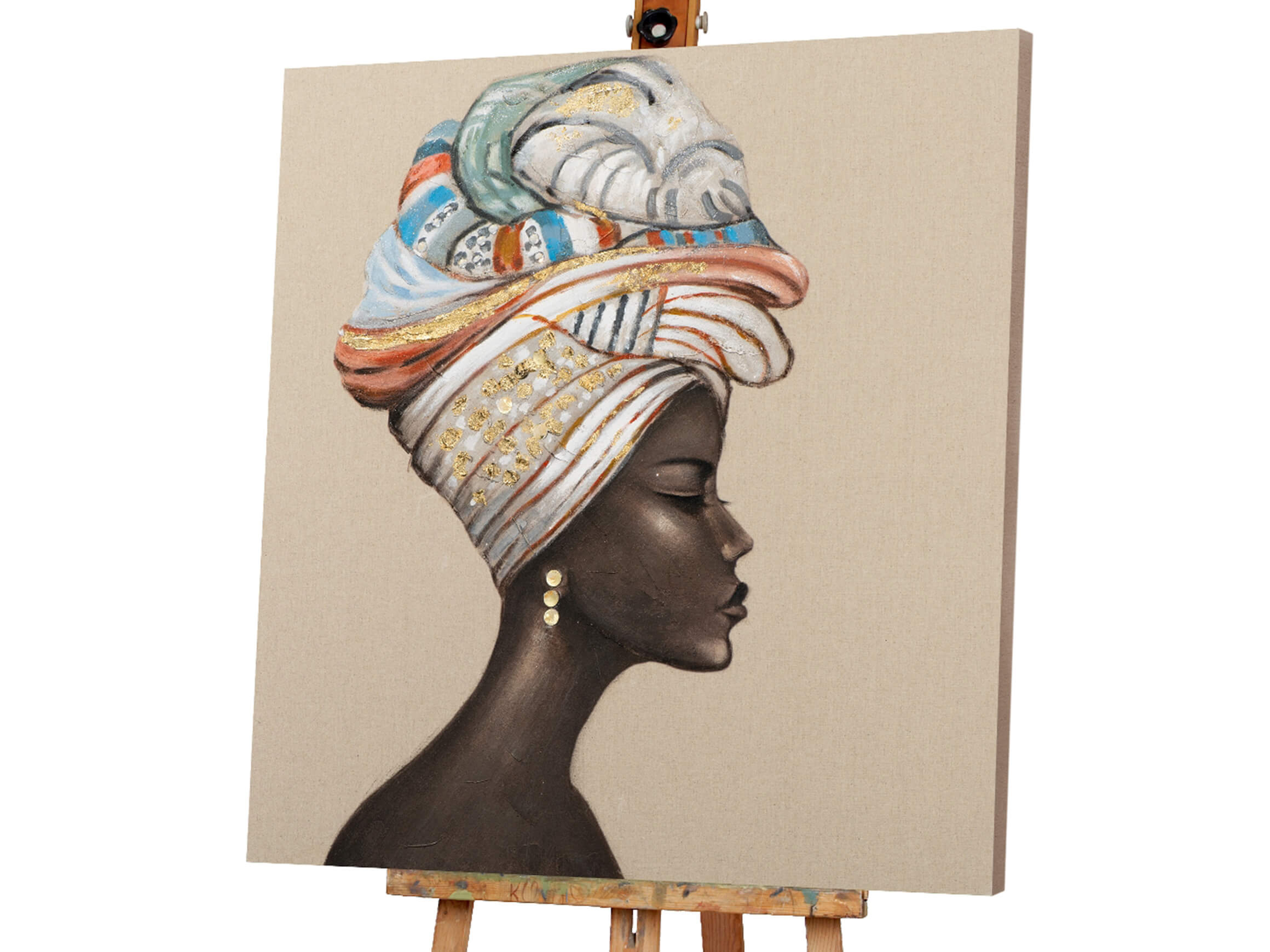 Bild Dunkle Schönheit mit Buntem Turban image LAND