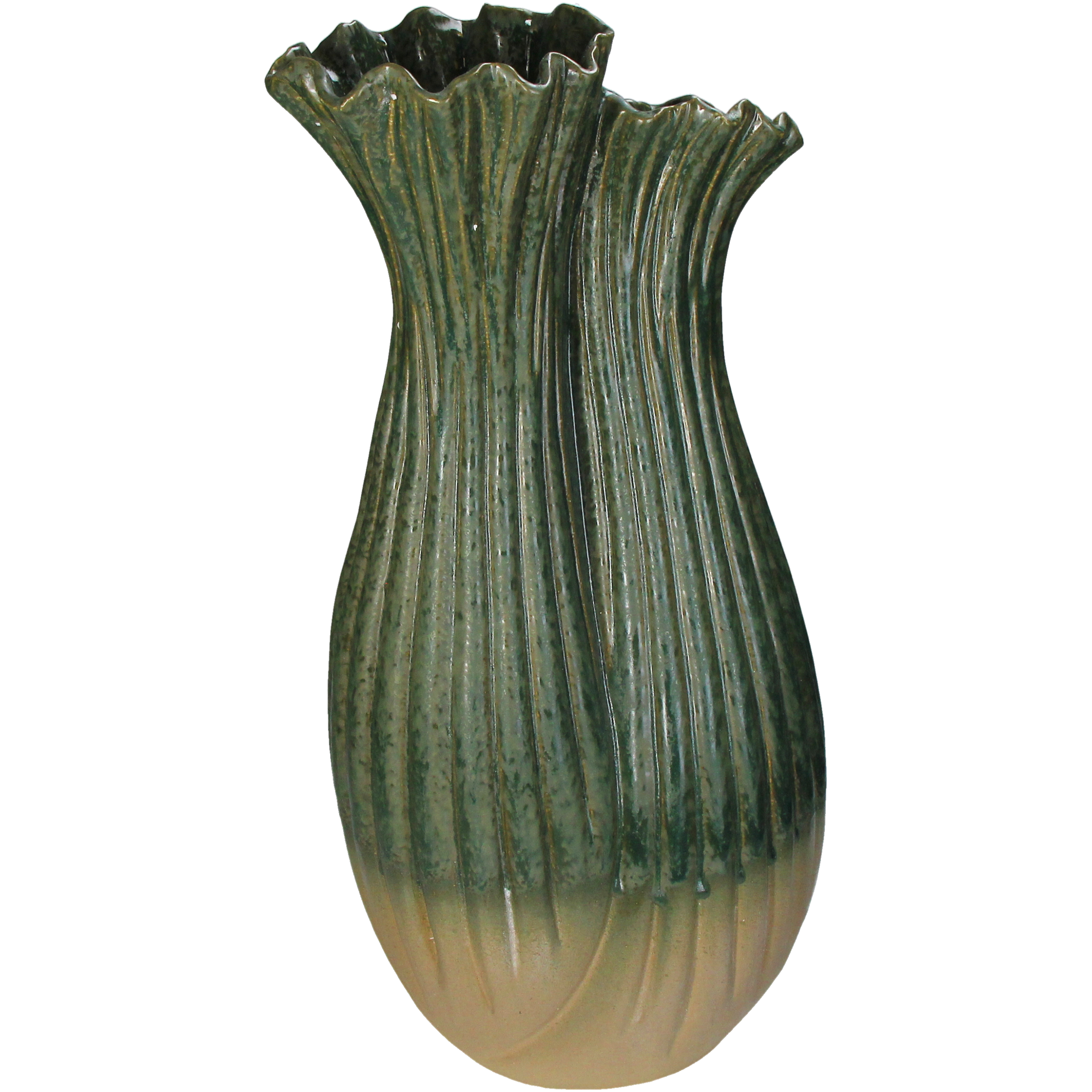 Vase Blätter, Grün H: 54 cm Kersten