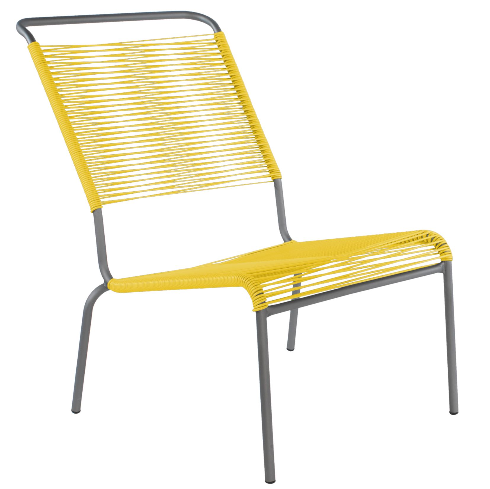 Spaghetti-Lounger-Hochlehner Säntis von Schaffner / Farbe: Gelb / Grösse: 54 x 78 cm