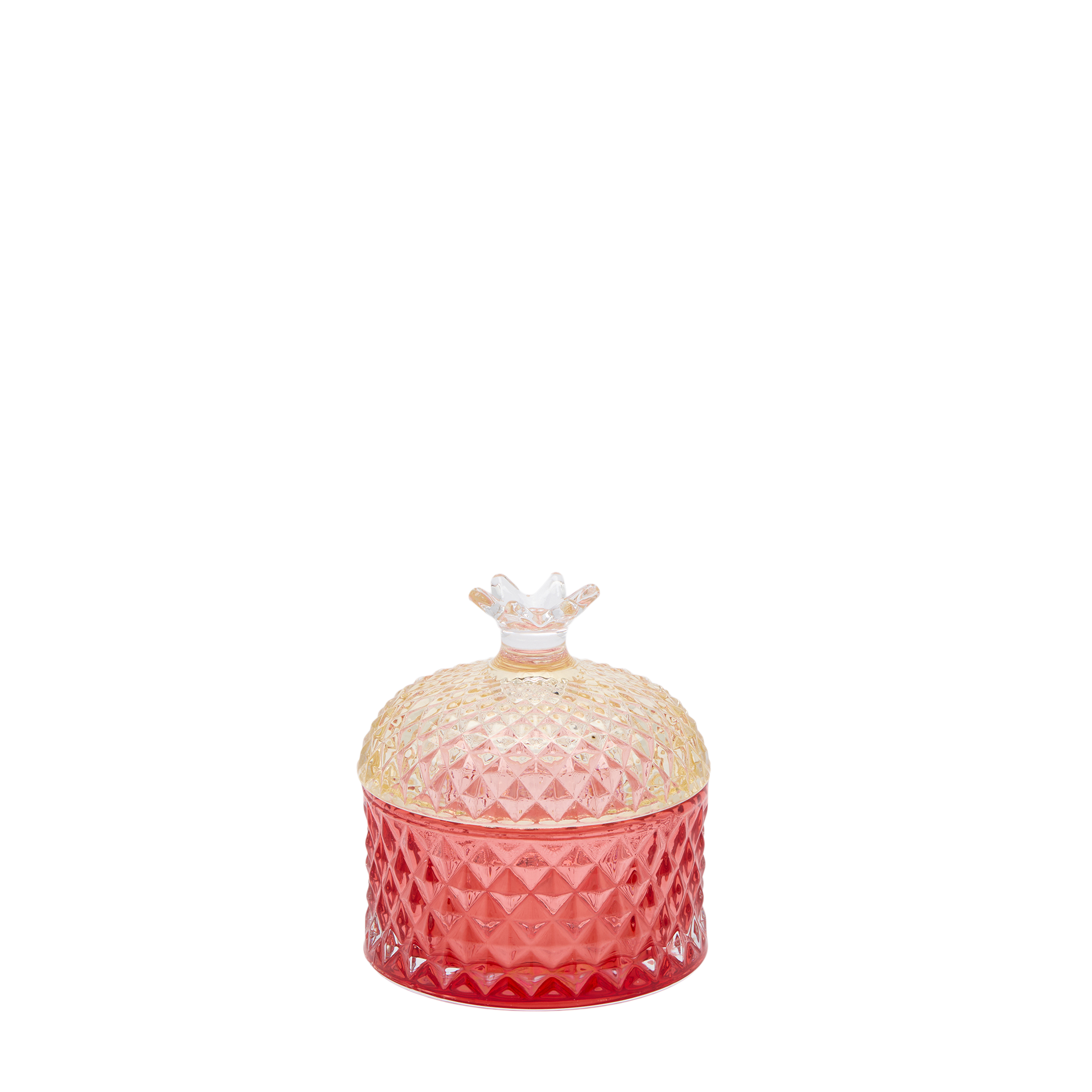 Glass Candy Dish with Grooved Design H: 10 cm Edg