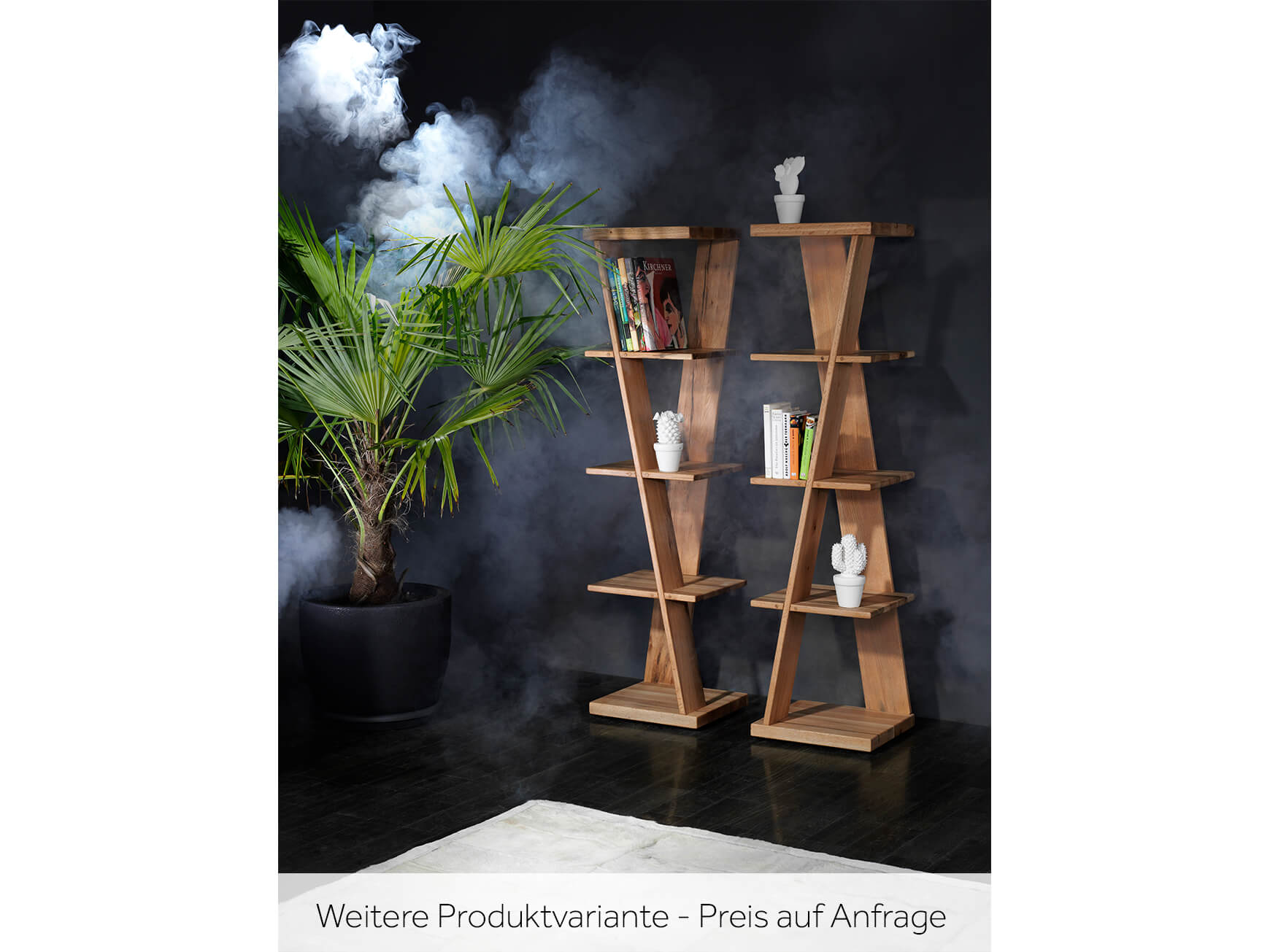 Regal Largo, Sumpfeiche, Z-Form, b 40 cm t 38 cm h 160 cm