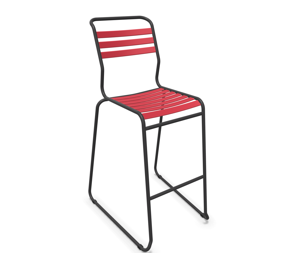 Schaffner Bar-Kufen-Lättlistuhl Säntis Rot | Schubiger Möbel