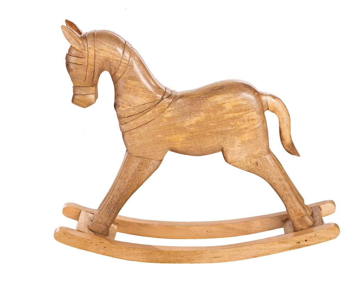 Gilde Figur Schaukelpferd, Holz H: 77 cm  | Schubiger Möbel
