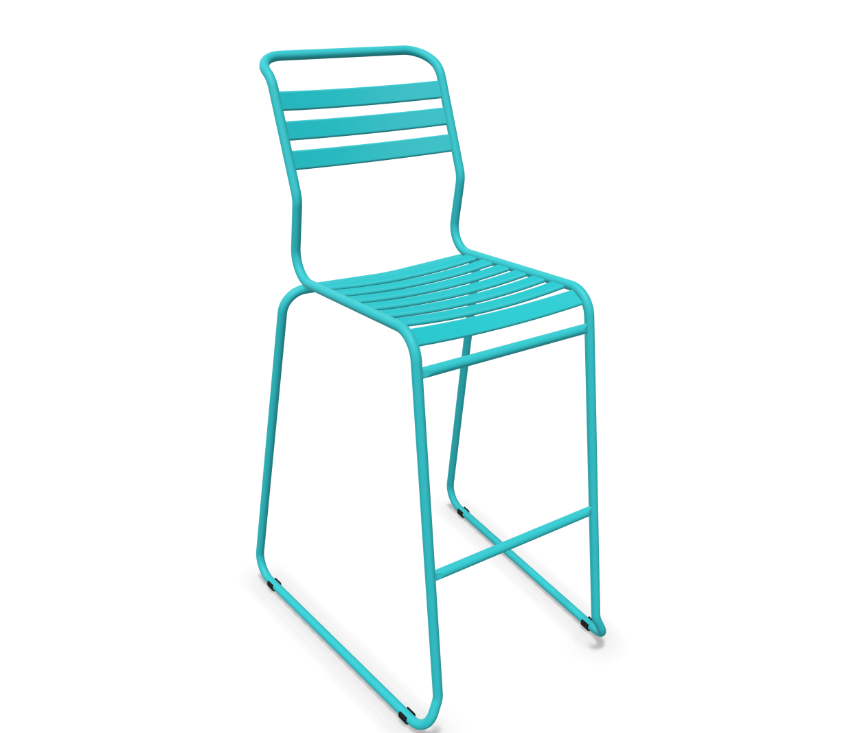 Schaffner Bar-Kufen-Lättlistuhl Säntis Blau | Schubiger Möbel