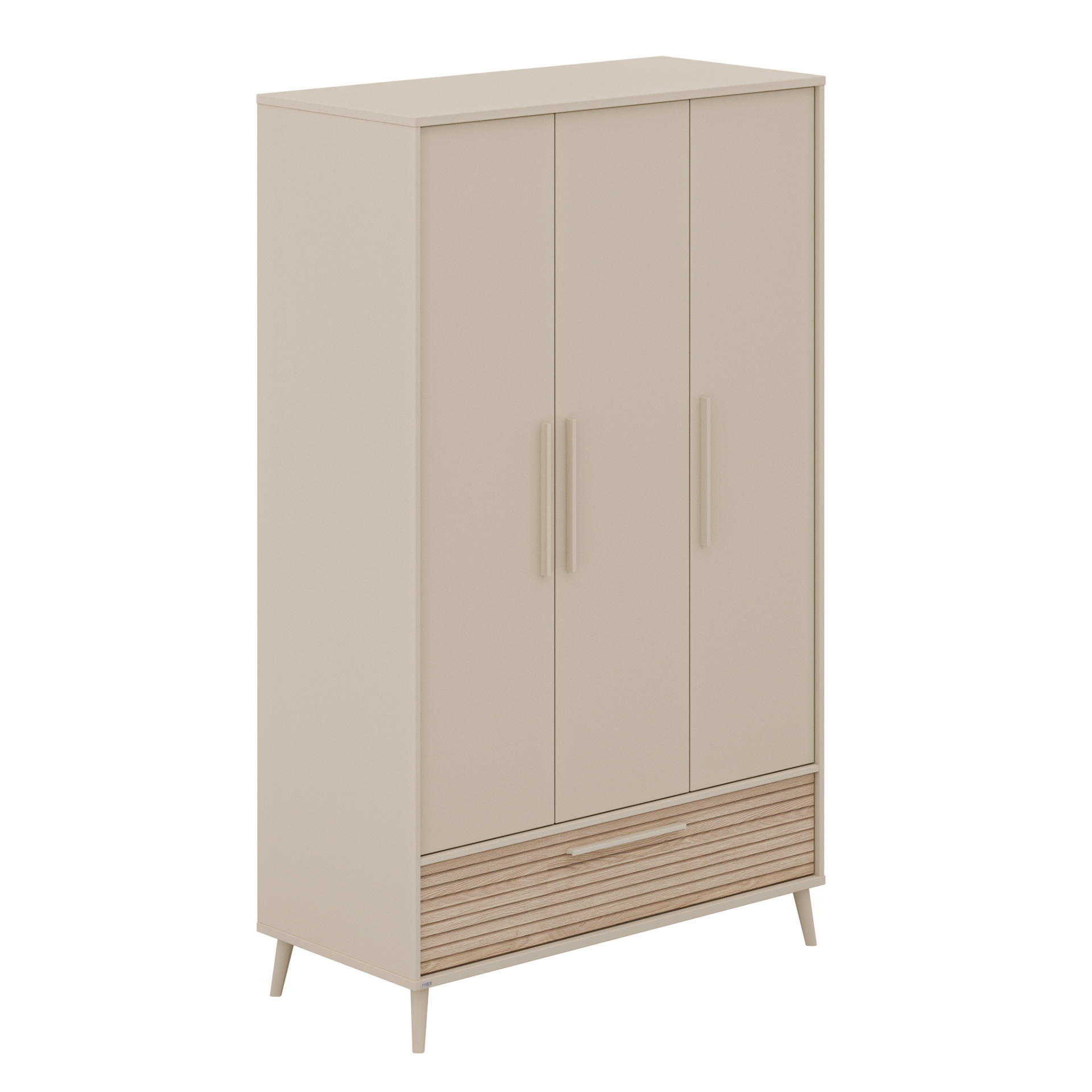 3-türiger Kleiderschrank Eefje: Viel Stauraum, zeitloses Design, robuste Qualität. Organisieren Sie Ihre Garderobe stilvoll.