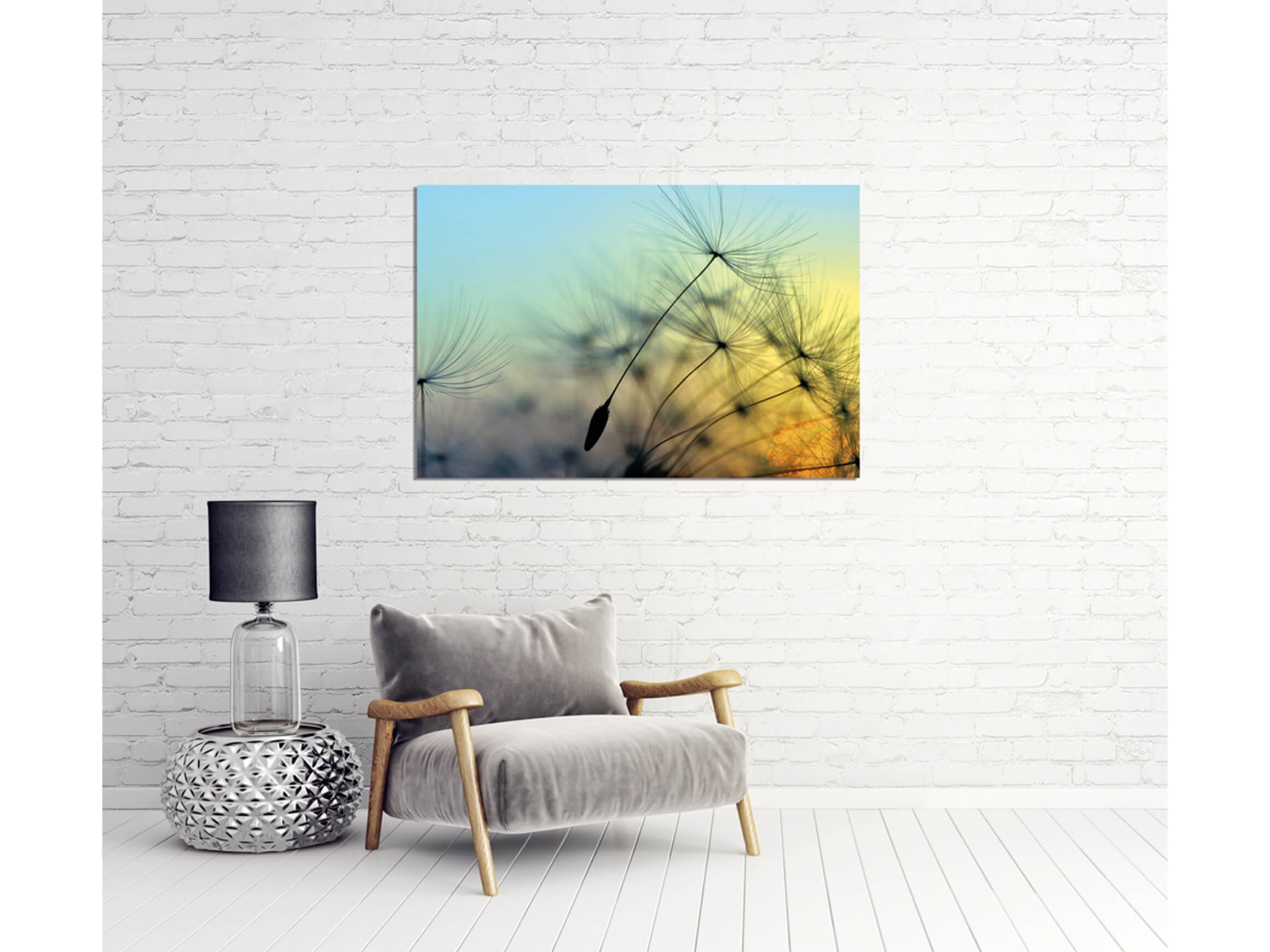 Digitaldruck auf Acrylglas Pusteblume 1 image LAND / Grösse: 120 x 80 cm