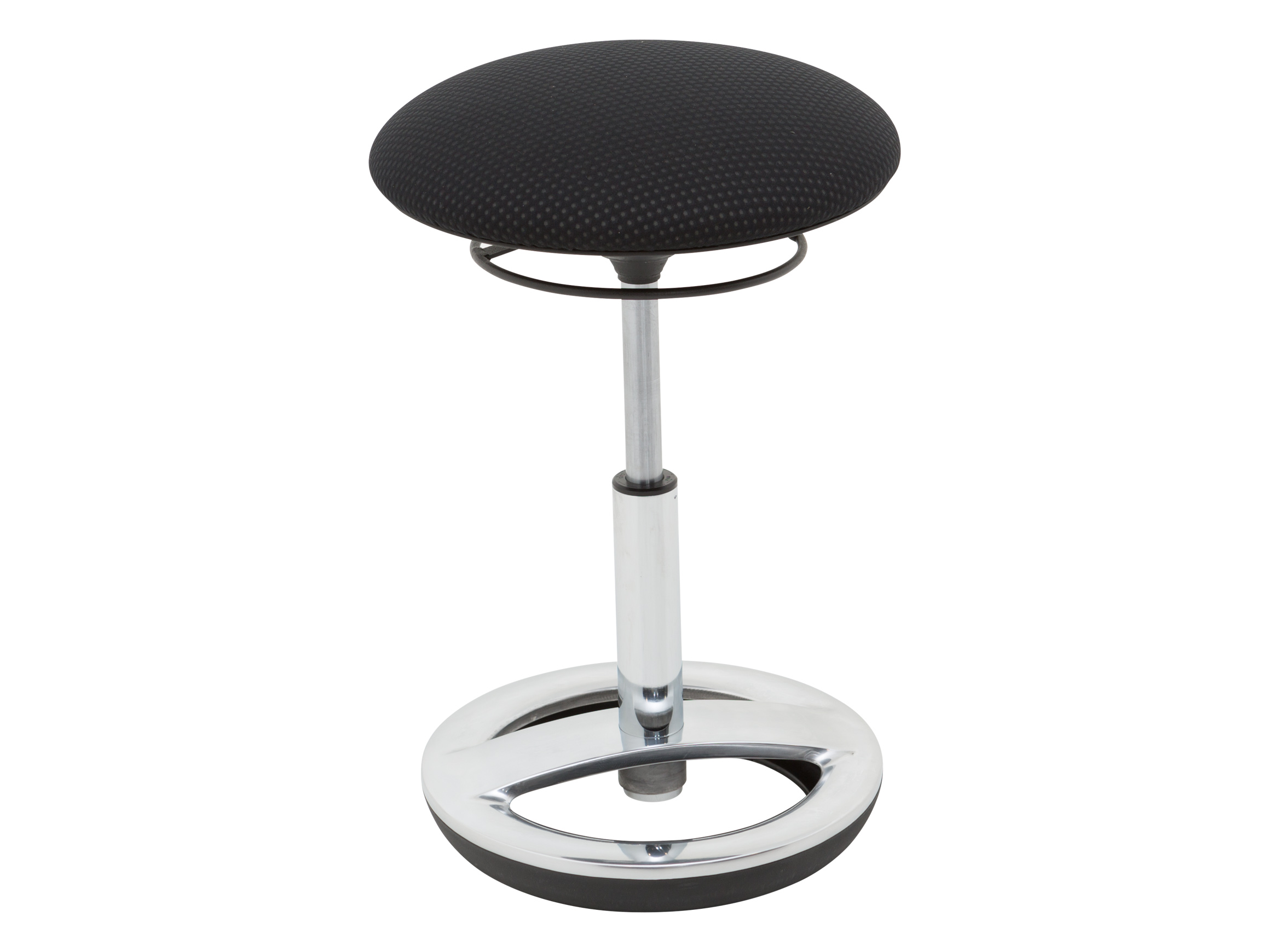 Bürostuhl Side, Polyester Schwarz, Alu Poliert, Sitzhöhe 44-57 cm