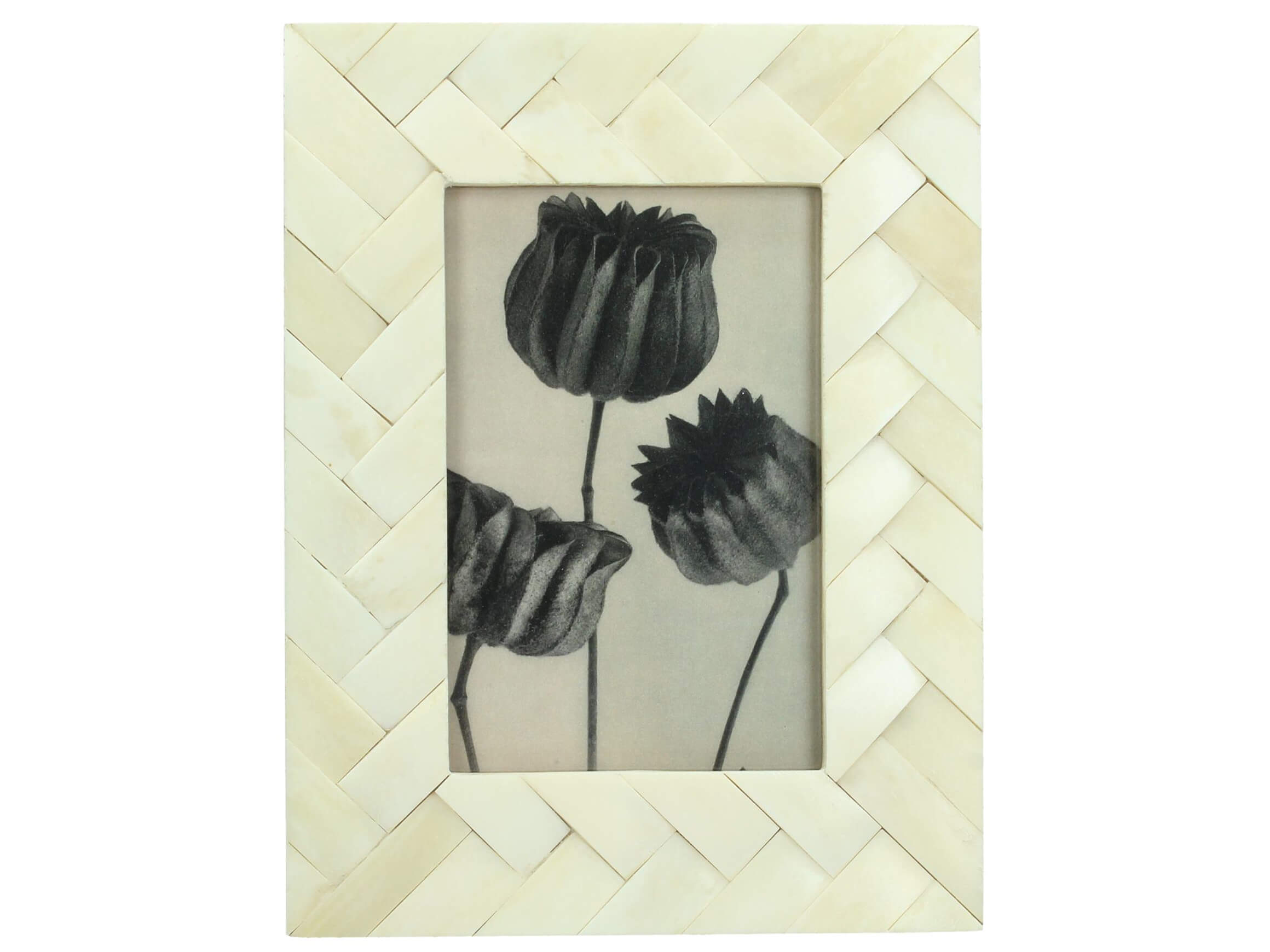 Cadre photo Os de buffle Crème H : 29 cm Kersten / Couleur : Anthracite Gris Blanc