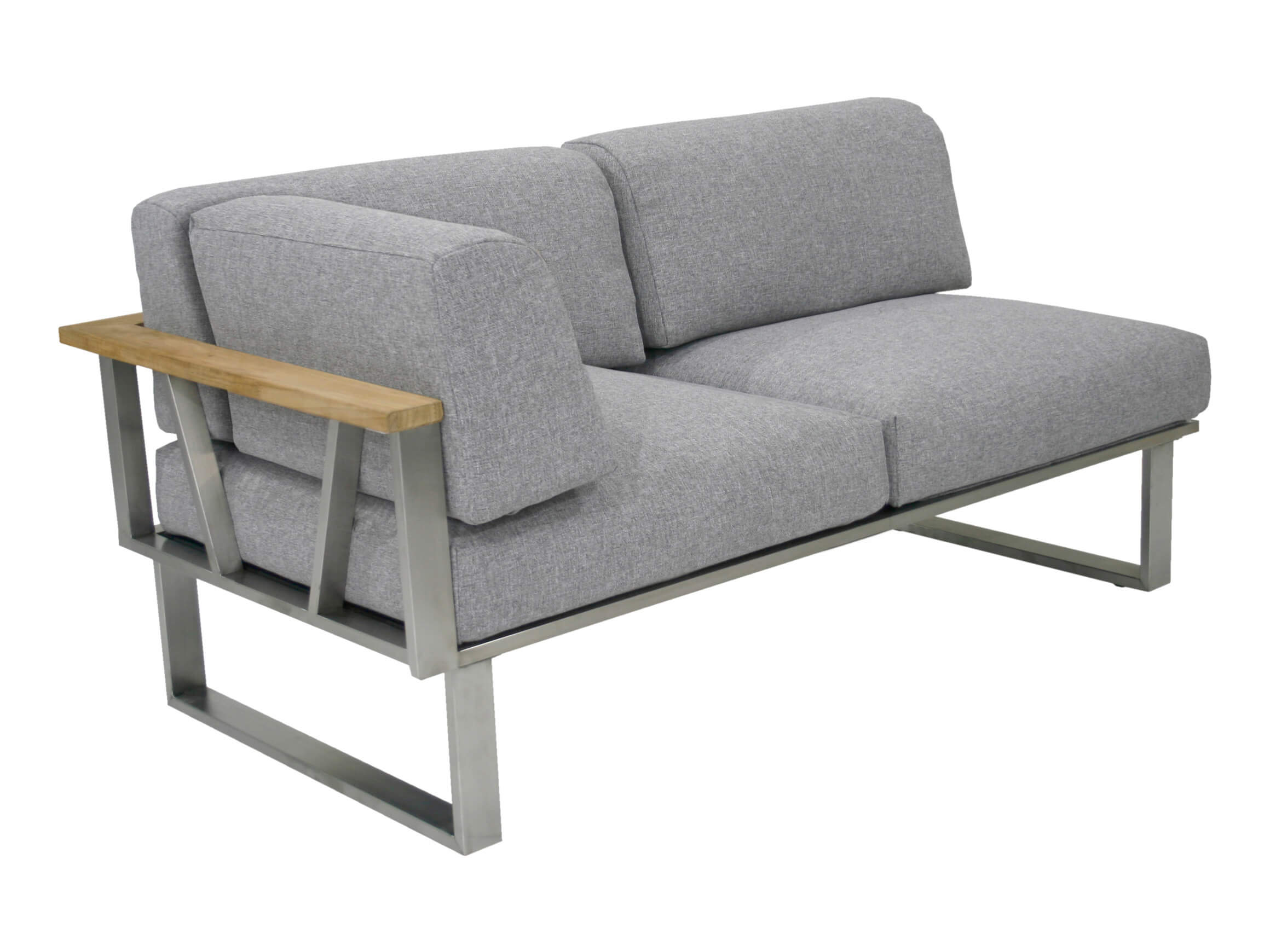 2-seater garden lounge Belvedere, teak, stainless steel, w 156 cm t