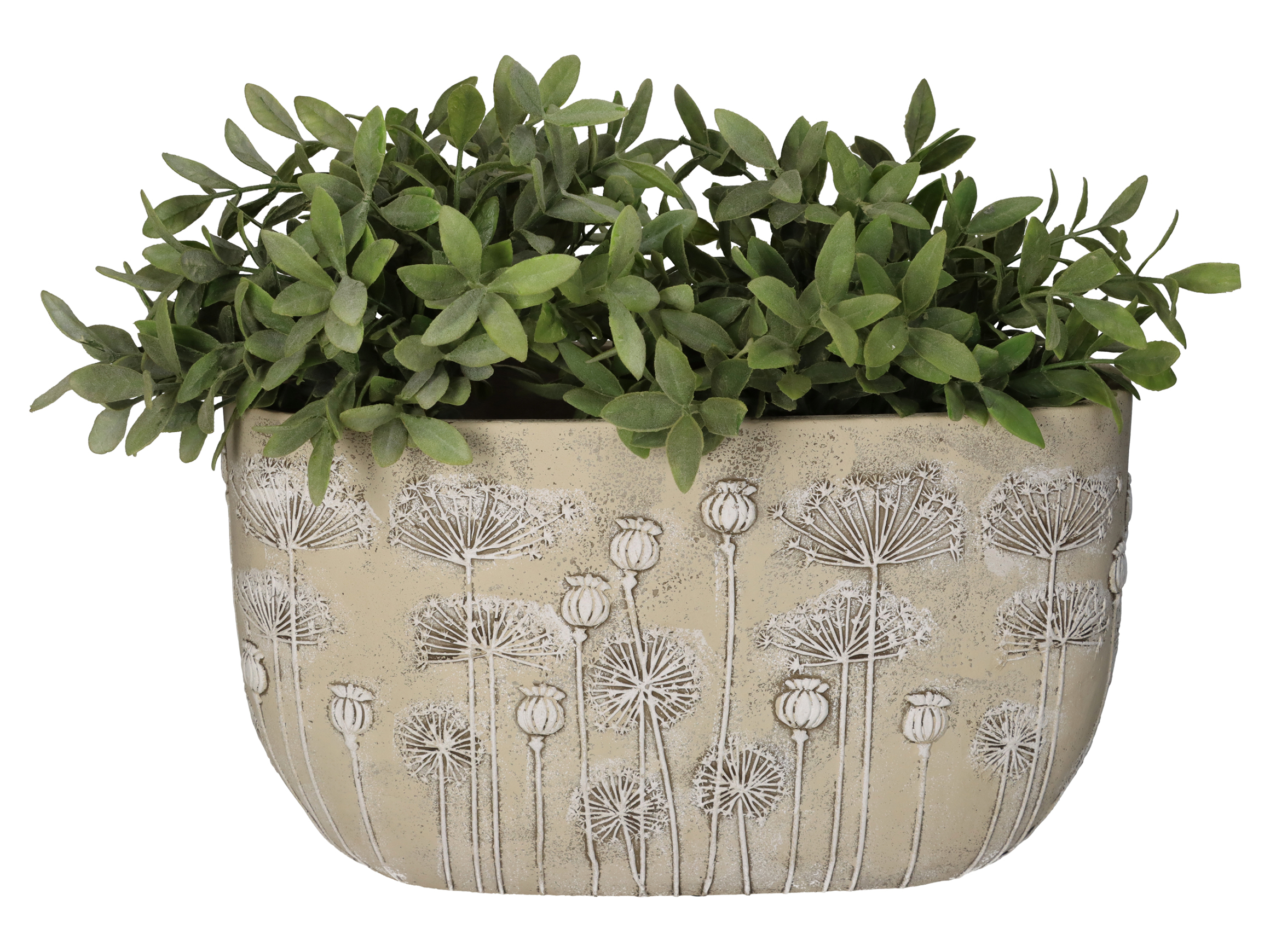 Gefäss Blumenwiese Grausilber B: 38 cm Kersten