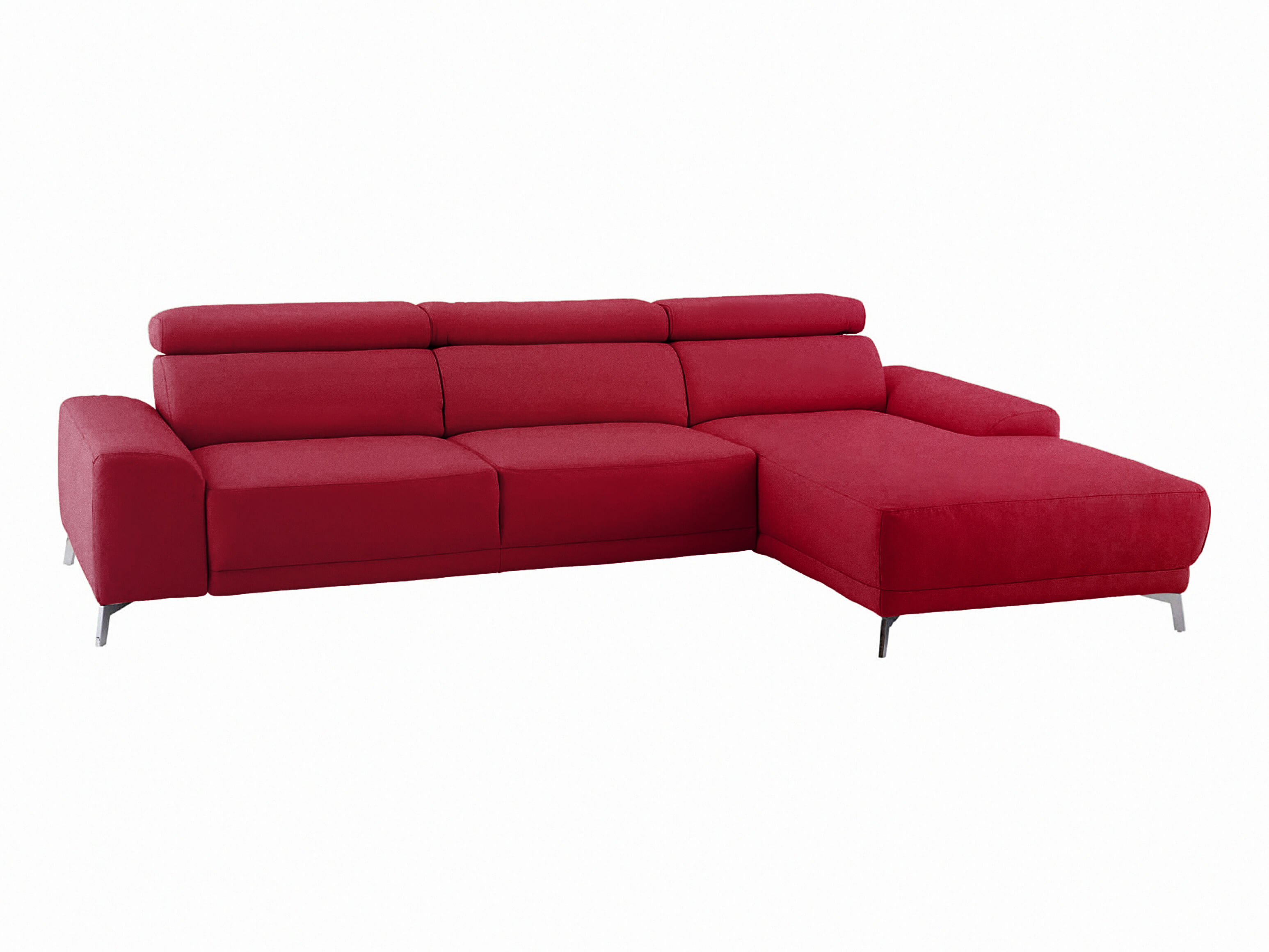 Ecksofa Lucio Basic Longchair Candy / Farbe: Cherry / Material: Leder Basic