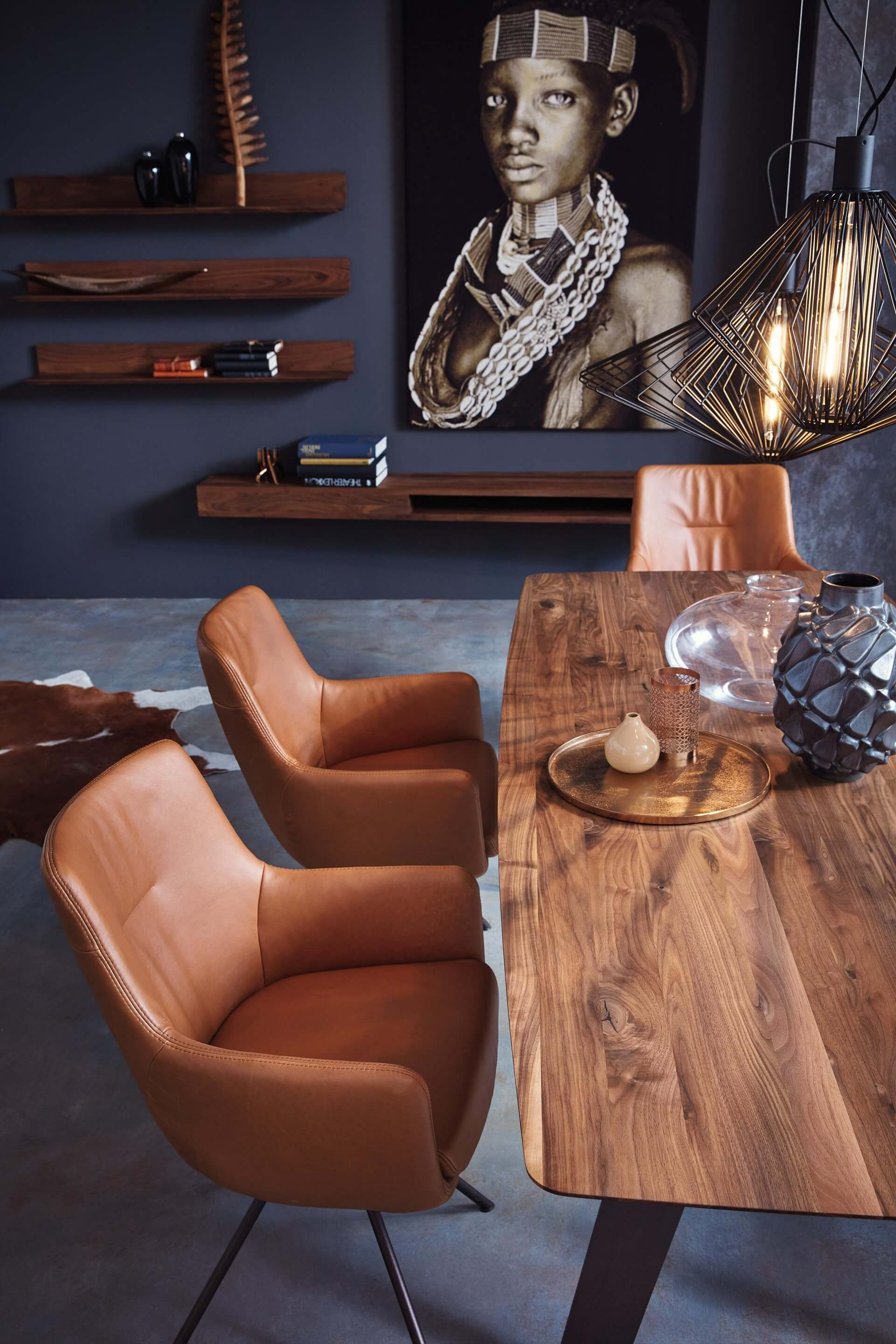 Armlehnstuhl Panos Gealux / Farbe: Braun / Bezugsmaterial: Leder