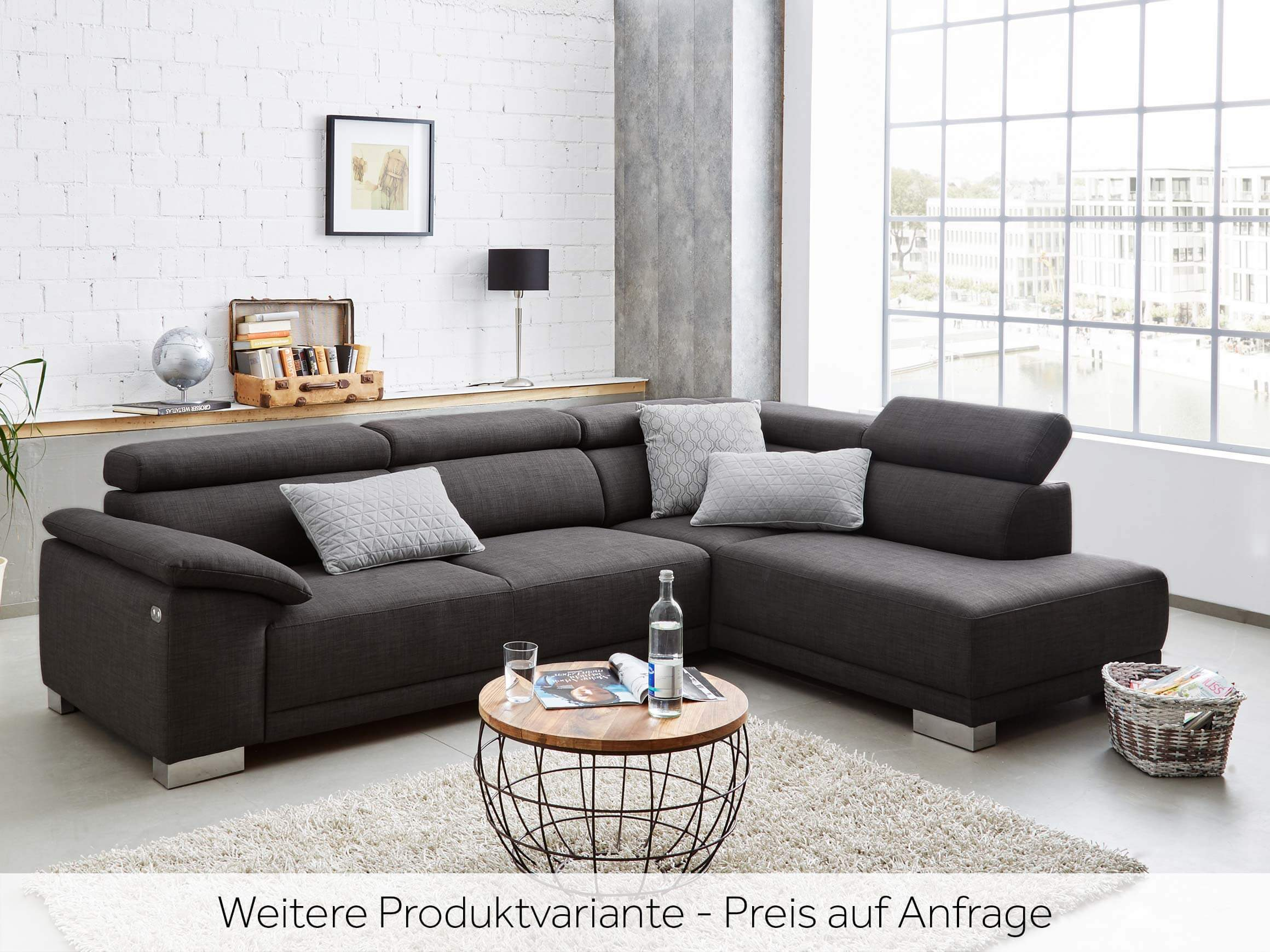 Ecksofa Adalia Basic Candy / Farbe: Silver / Material: Stoff Basic