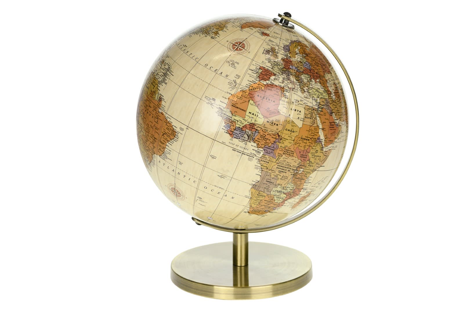 Decofinder Objekt Globus Auf Fuss Weiss H: 28 cm  | Schubiger Möbel