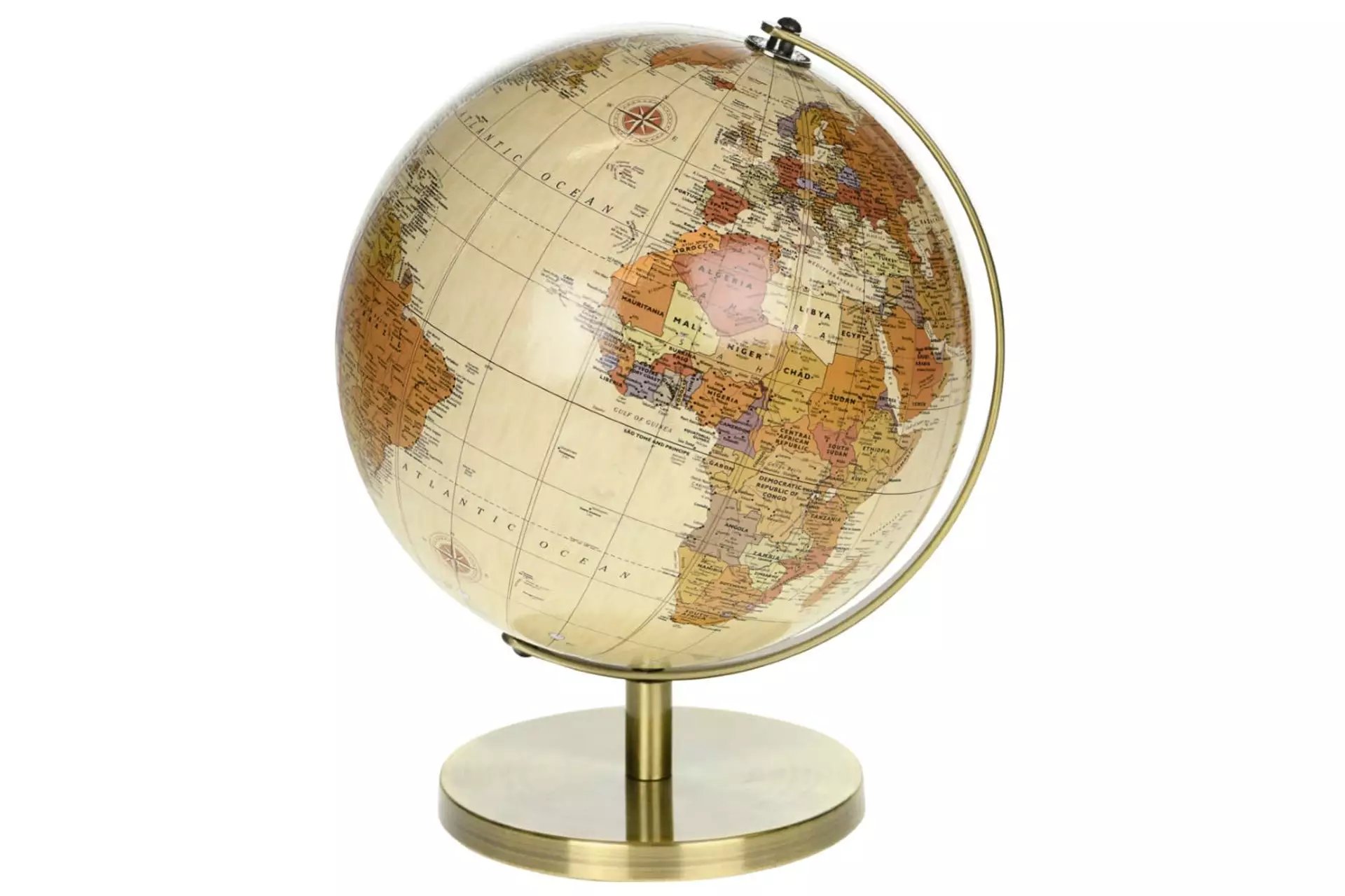Objekt-Globus auf Fuss weiss H: 28 cm-Decofinder