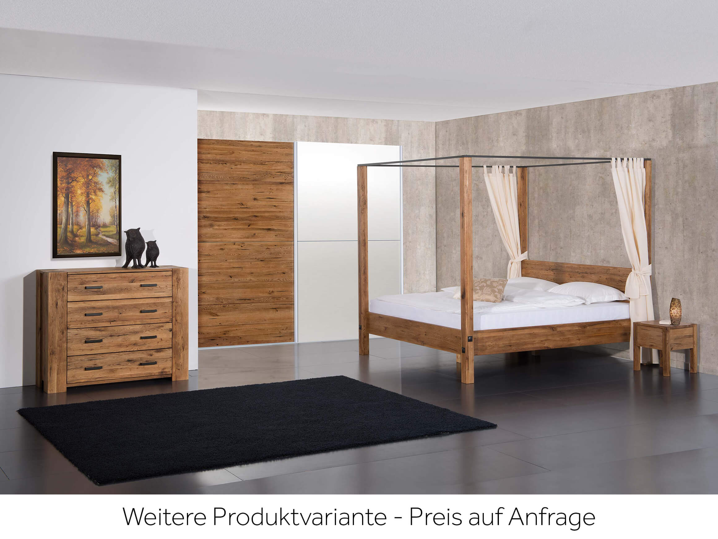 Himmelbett Porto Alegre, Sumpfeiche, Inkl. Vorhang,