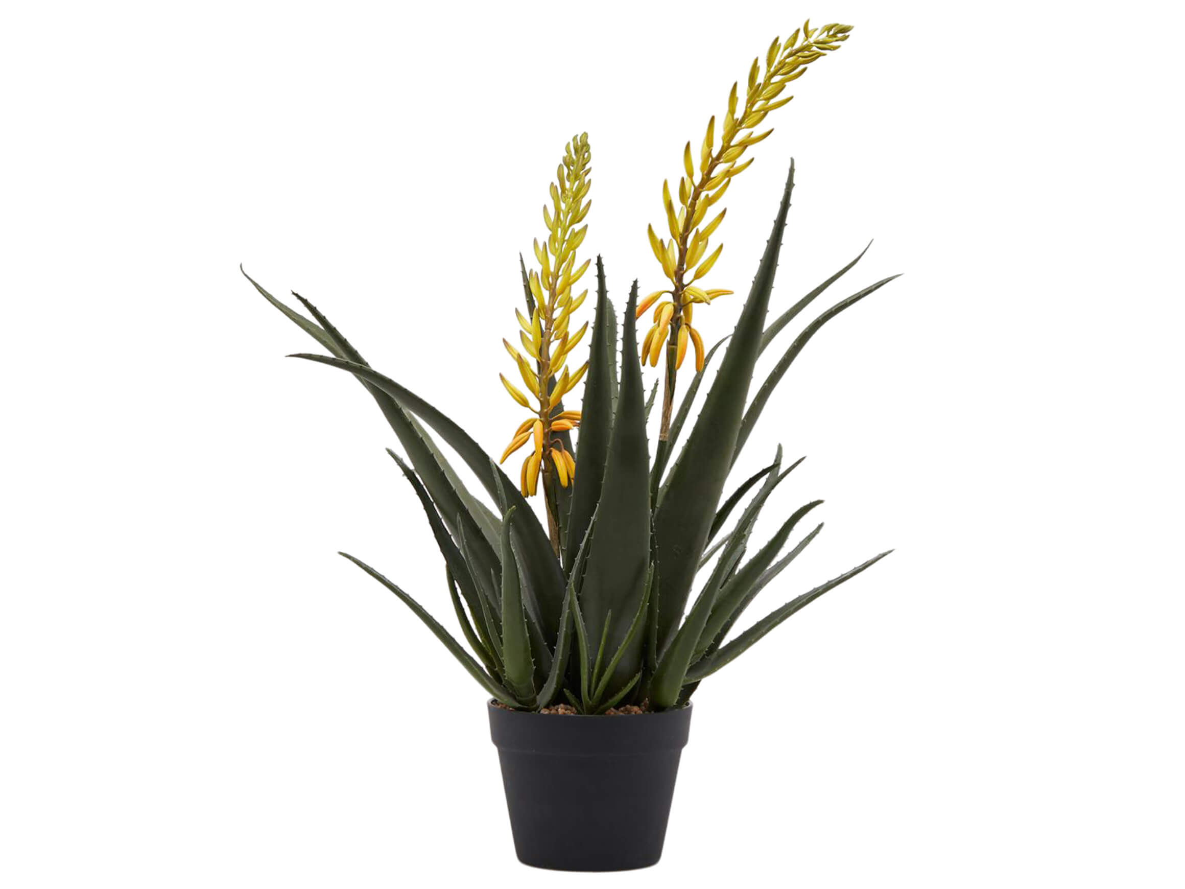 Kunstpflanze Aloe mit Gelber Blüte H: 70 cm Edg / Farbe: Gelb