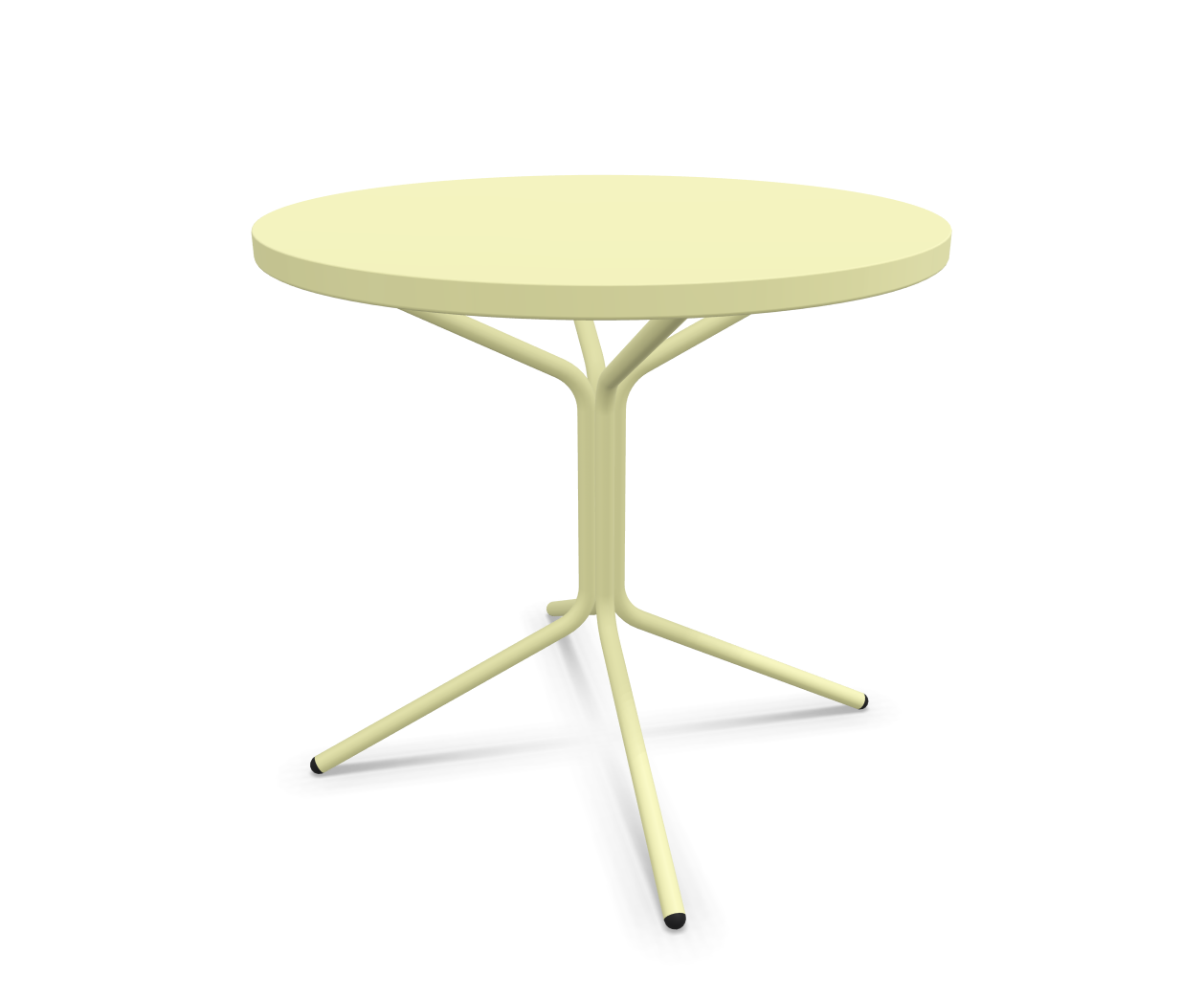 Metall-Bistrotisch Pix Rund von Schaffner / Farbe: Buchsbaumgelb / DxH: 80 x 72 cm