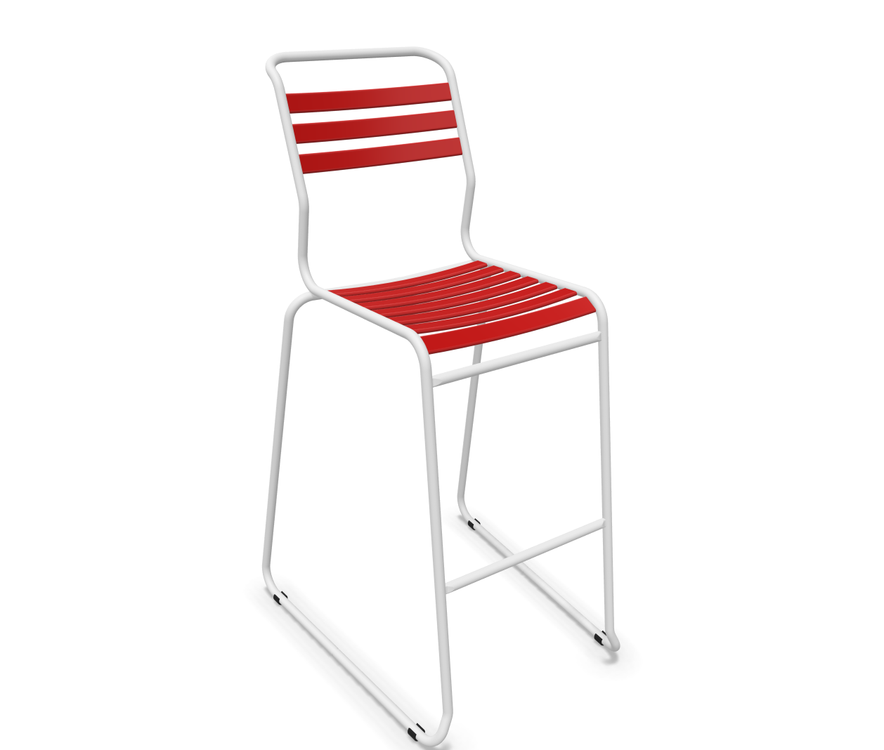 Schaffner Bar-Kufen-Lättlistuhl Säntis Rot | Schubiger Möbel