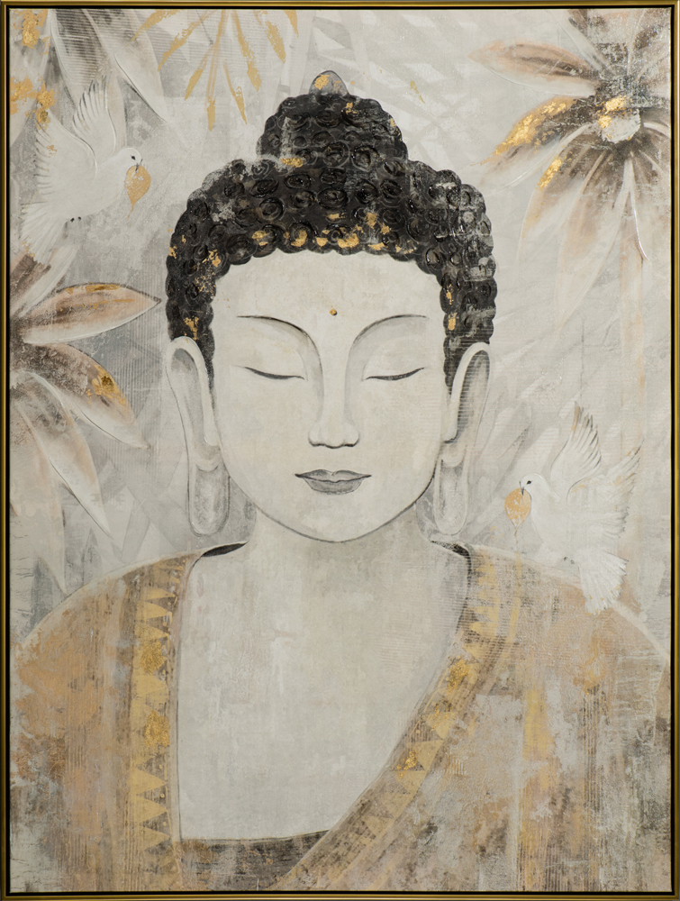 Gemälde-Buddha mit Tauben-image LAND