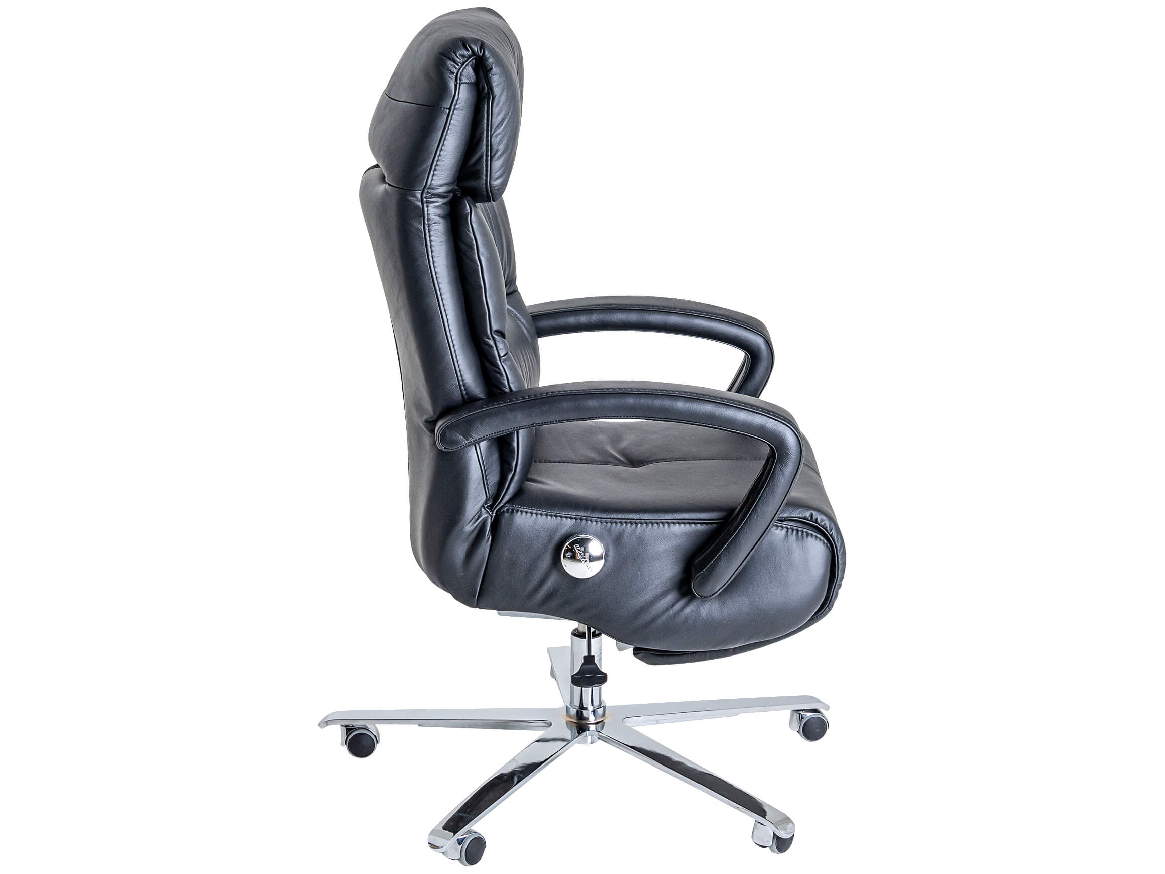 Bürostuhl Barnie Himolla / Farbe: Schwarz / Bezugsmaterial: Leder